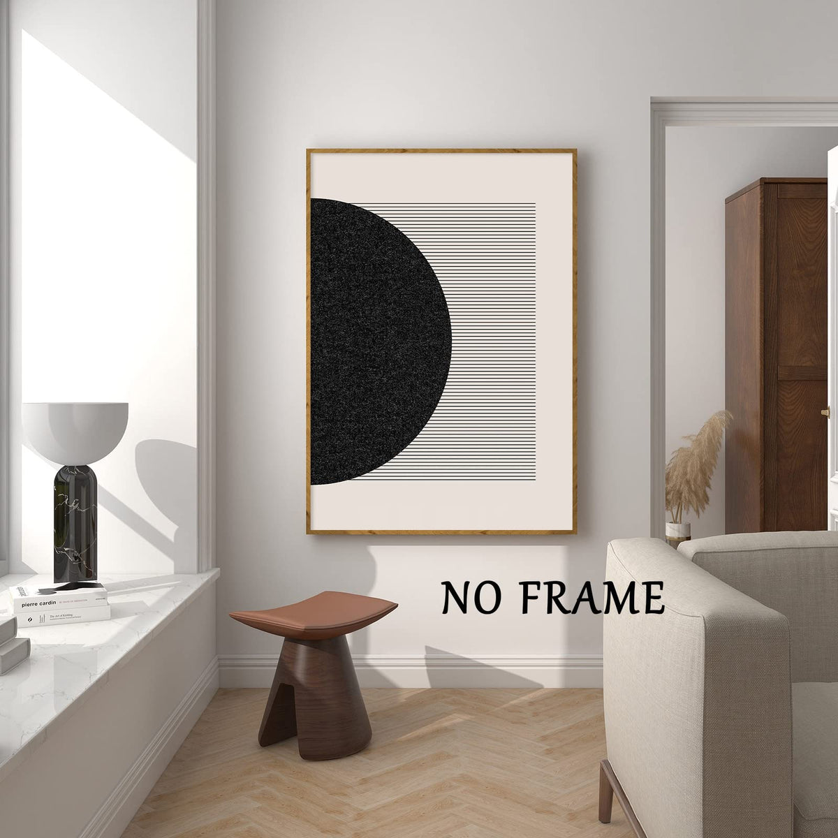 Black And Beige Minimalist Wall Art Geometric Picture Minimalist Boho Posters Abstract Geometric Print Black And Beige Boho Painting Line Canvas Bohemia Modern Artwork Decor 16x24inx2 No Frame