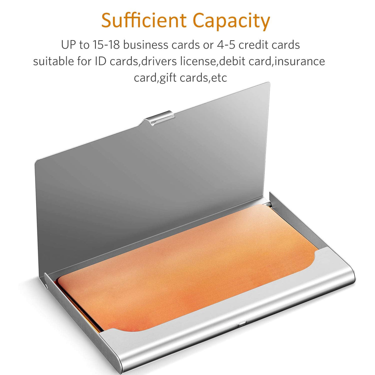 Leinuosen 10 Pack Business Name Card Holder Case Aluminum Business Name Card Carrier Mental Credit Case Wallet Professional Stainless Steel Pocket for Men & Women,2.36 x 3.66 Inch,9 Colors Available
