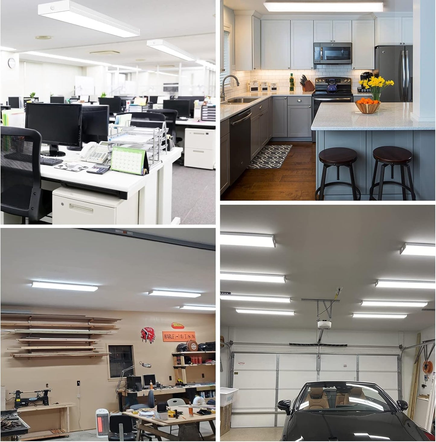 hykolity 4FT LED Wraparound Light with 3 Wattages/3 Lumens/3 CCT Selectable, 55W/65W/75W, 5500lm/6500lm/7500lm, 3000K/4000K/5000K, Flush Mount Office Ceiling Light Fixture, ETL