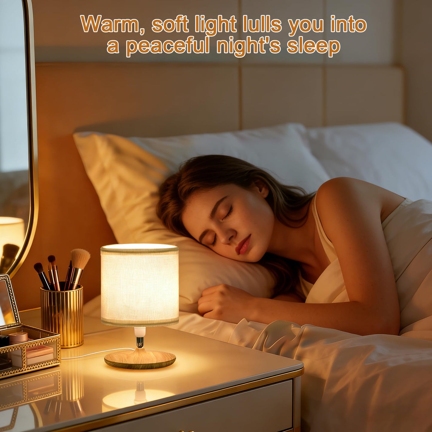 DKCWN Table Lamps Set of 2, Bedside Lamps with USB C Ports for Nightstand, Dimmable Touch Table Lamps for Bedroom Living Room, 3 Color Temperatures with Remote & App Control, 2 LED Bulbs Included