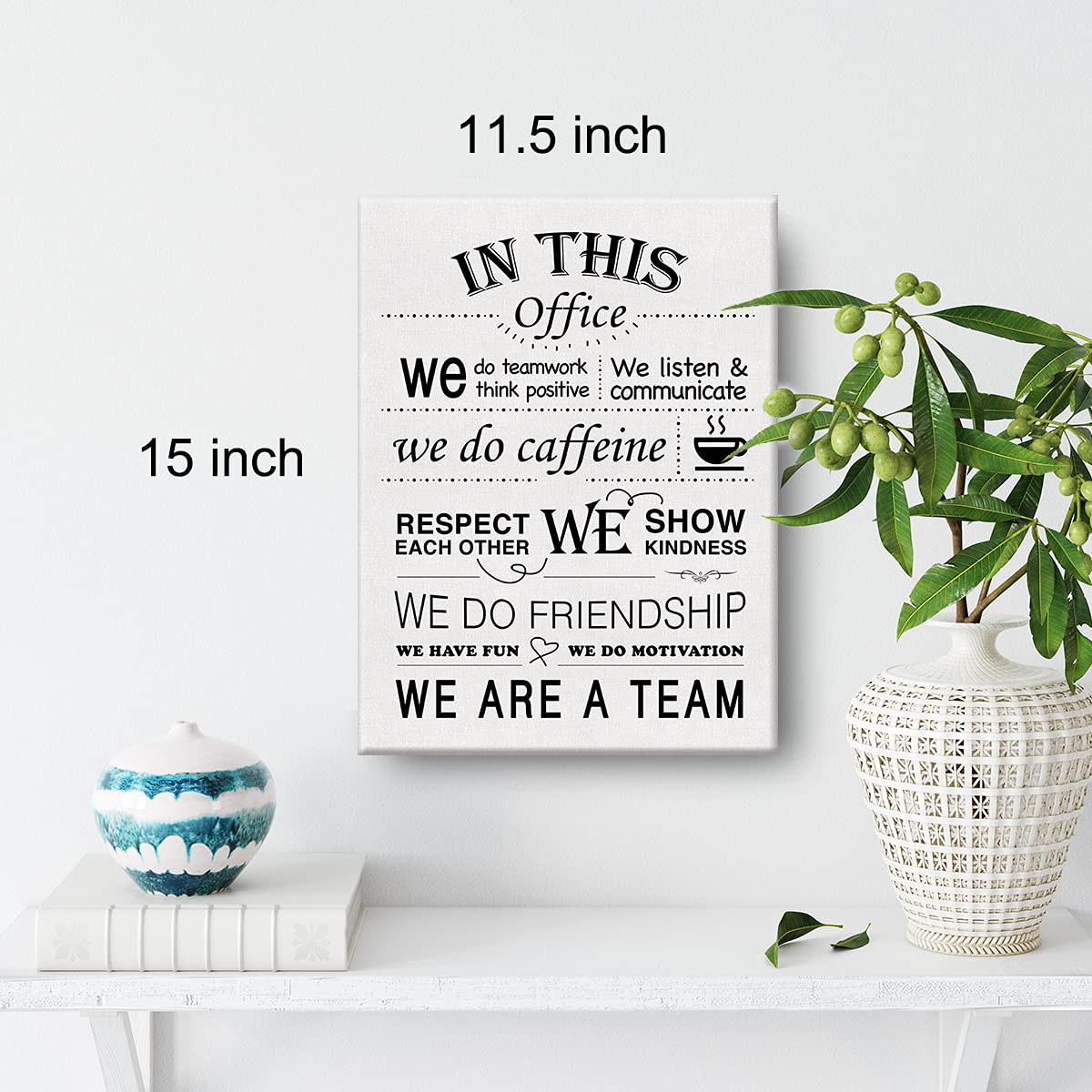 Inspirational Office Wall Art in This Office Quote Canvas Painting Prints for Wall Decor Framed Motivational Artwork Gifts(12x15 Inch)