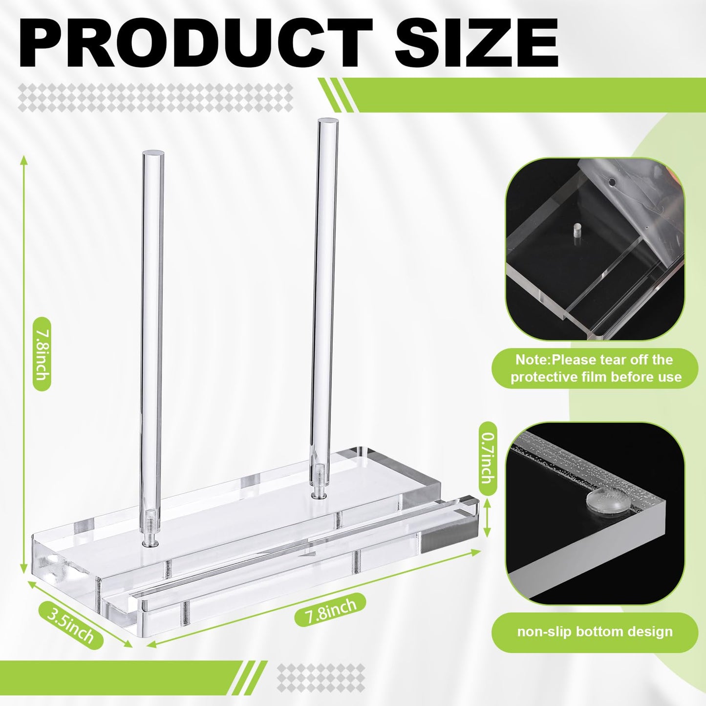 CroBlissful Tabletop Acrylic Display Stand Clear Easel Acrylic Book Display Holder Artwork Storage Rack for Picture Plate Frame Albums Record Magazine Tablet Canvas Board(Clear,7.8 x 3.5 x 7.8 Inch)