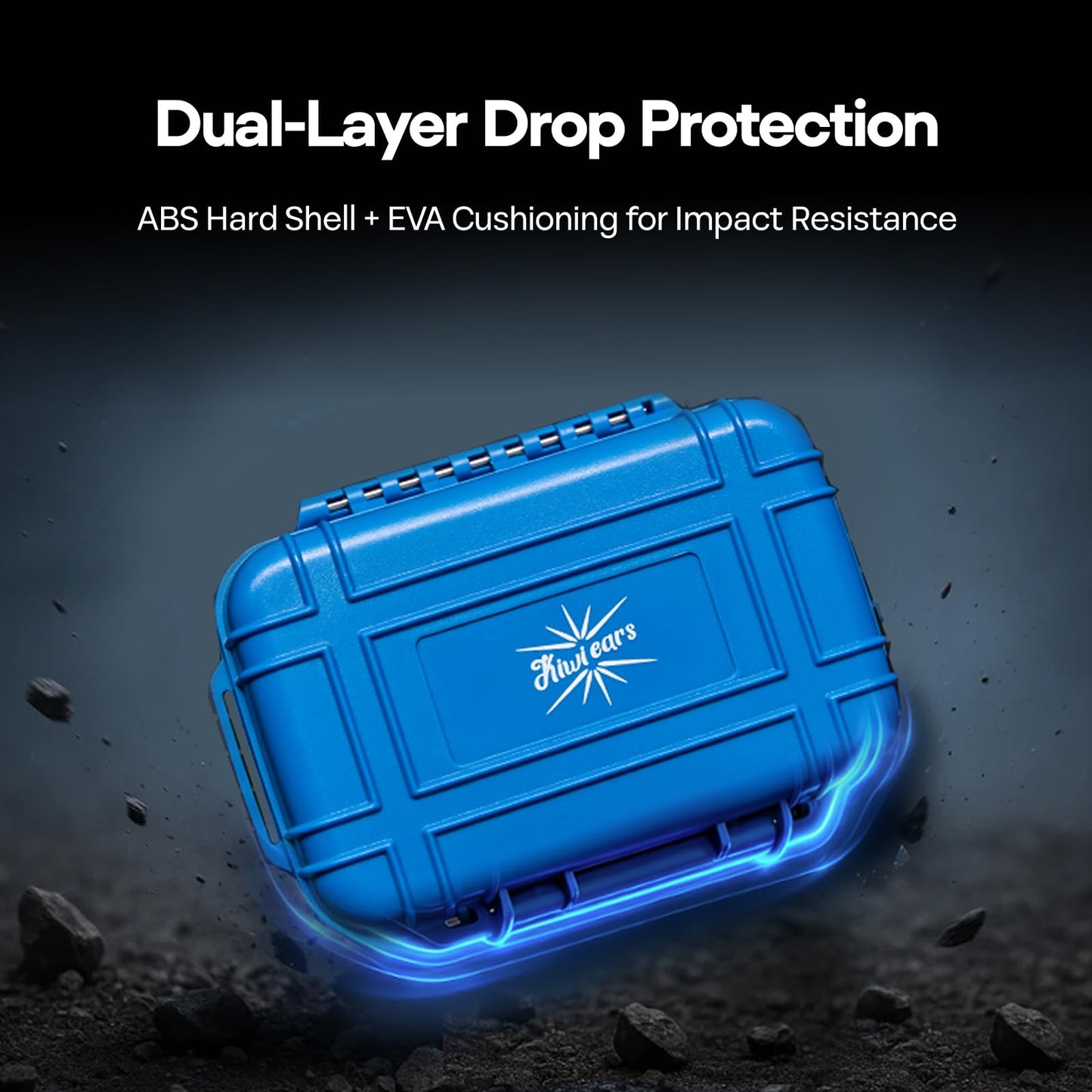 Linsoul Kiwi Ears SONICAP Waterproof Earbud Case,Hard Protective IEM Storage Box with EVA Lining,Hard Carrying Bag for Headphones,Earphone,Travel Carrying Case Fit for ZS10 Pro,Zero:2,EW300 (Black)