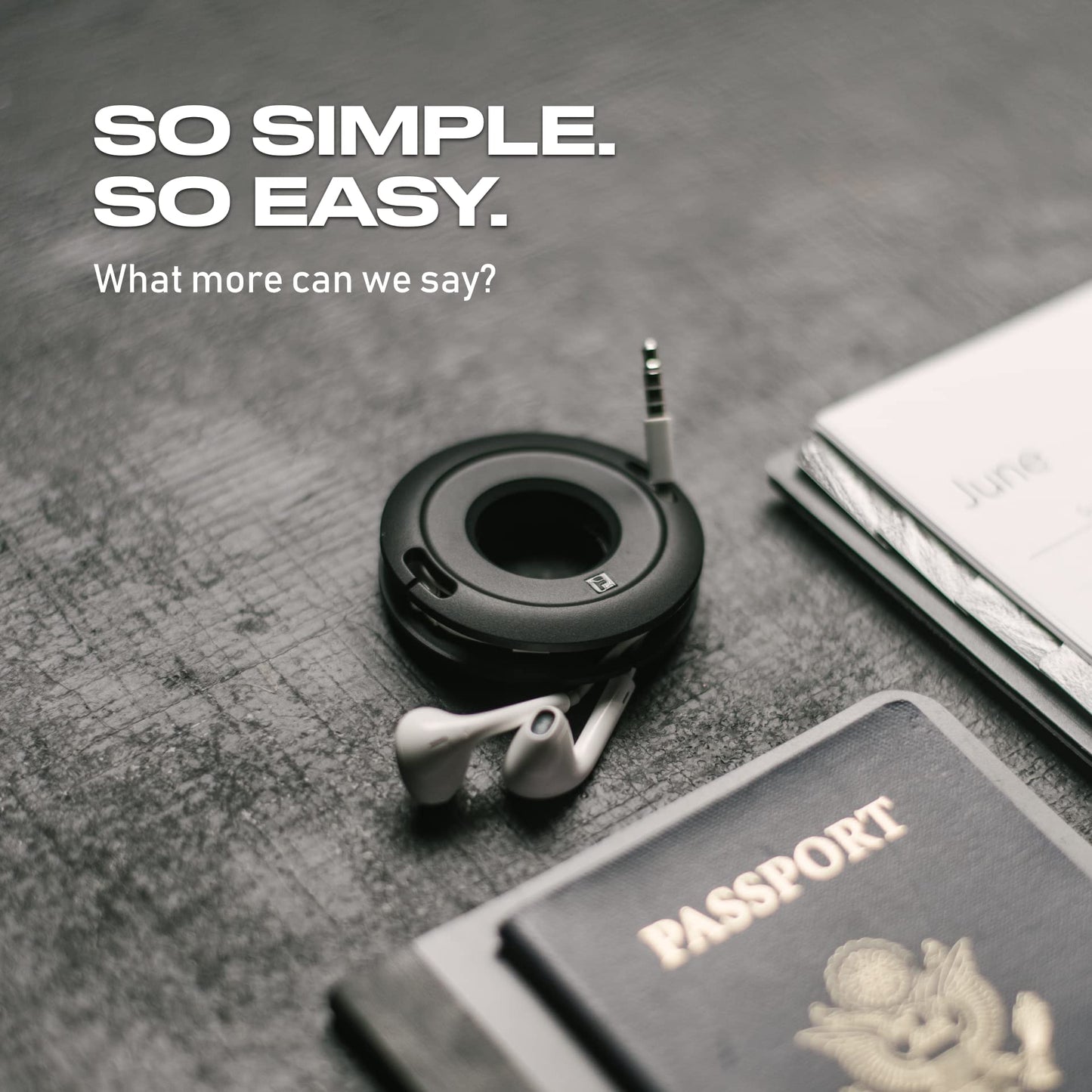 Side Winder Mini and Max Headphone, Earbud and Charging Cable Winder and Organizer Perfect for Wrapping Earbuds and Cords for Travel and Organization 2-Pack (Black, Mini)