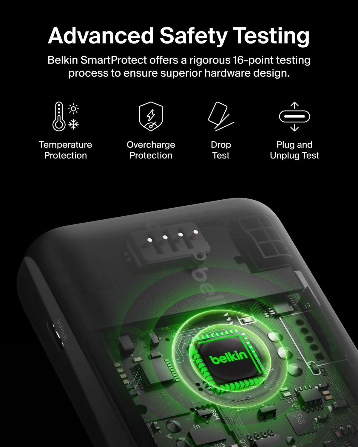 Belkin Portable Charger, USB-C Power Bank 20000 mAh w/ 2 USB-A Ports, 15W w/ Type-A to Type-C Cable - iPhone 17, Air, Pro, Pro Max, AirPods, Apple Watch, Samsung Galaxy S25, Google Pixel 10 - Black