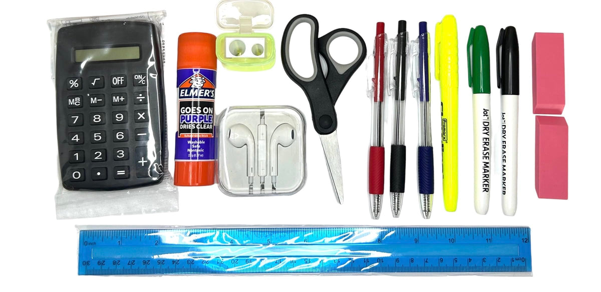 Back to School Supplies Essential Bundle - 4th Grade | 5th Grade | 6th Grade | 7th | 8th Grade Notebook, Folders,Headphones, Markers, Glue, Ruler, Crayons by SCHOOL SUPPLIES OF THE CAROLINAS