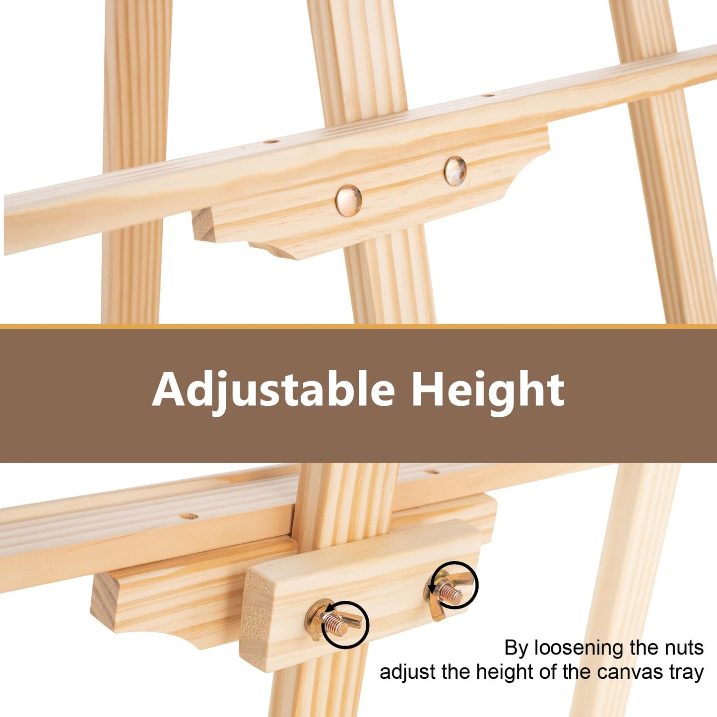 Falling in Art Easel Stand for Painting, Adjustable Wooden Easels for Painting Canvas Up to 42", Folding Art Easel for Drawing, Wedding Sign and Poster, Suitable for Kids and Adults