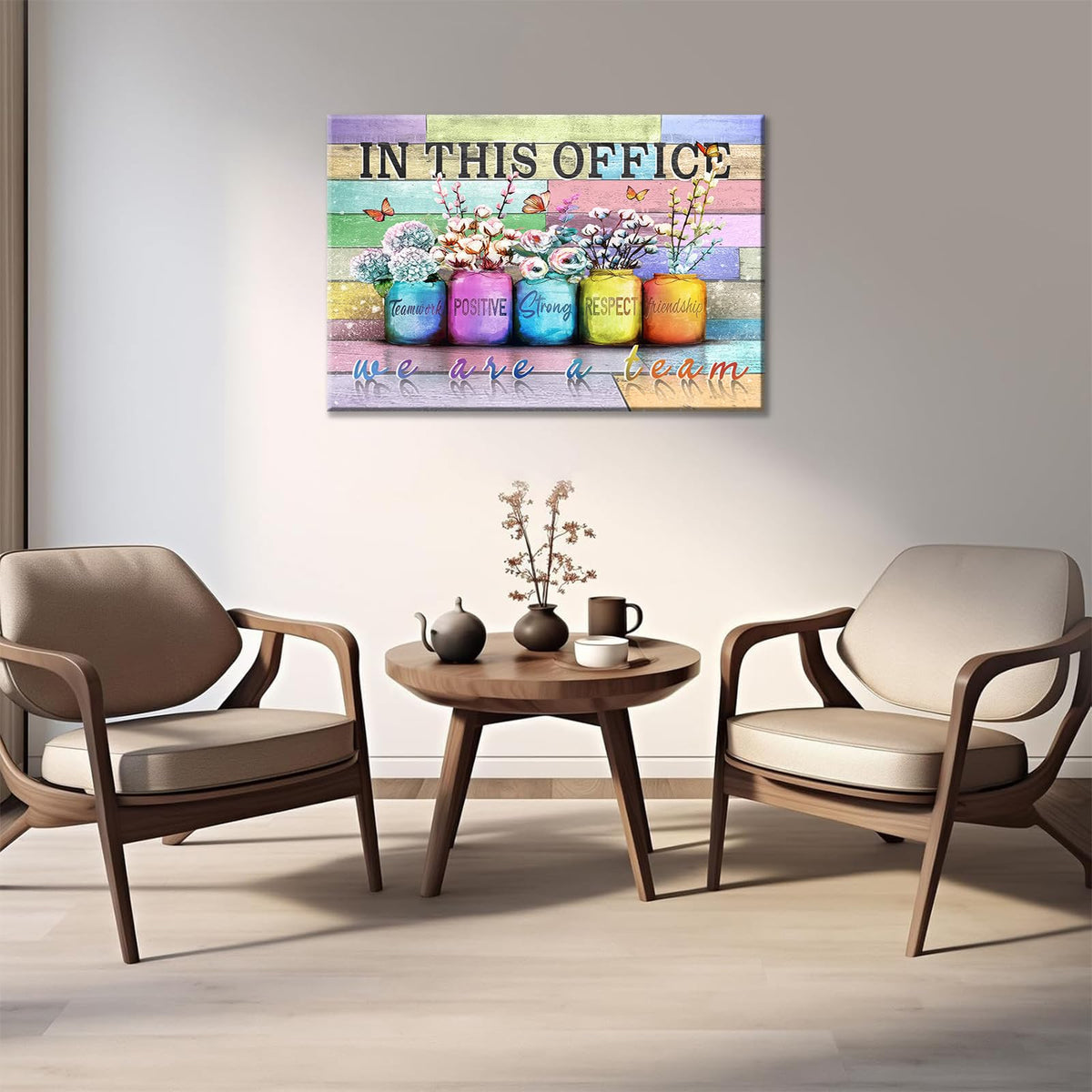 Inspirational Office Canvas Wall Art In This Office We Are A Team Motivation Human Resourcesflowers Inspirational Quotes Phrases Poster Framed Wall Art Team Motivational Quotes Team Decor 12x16 In