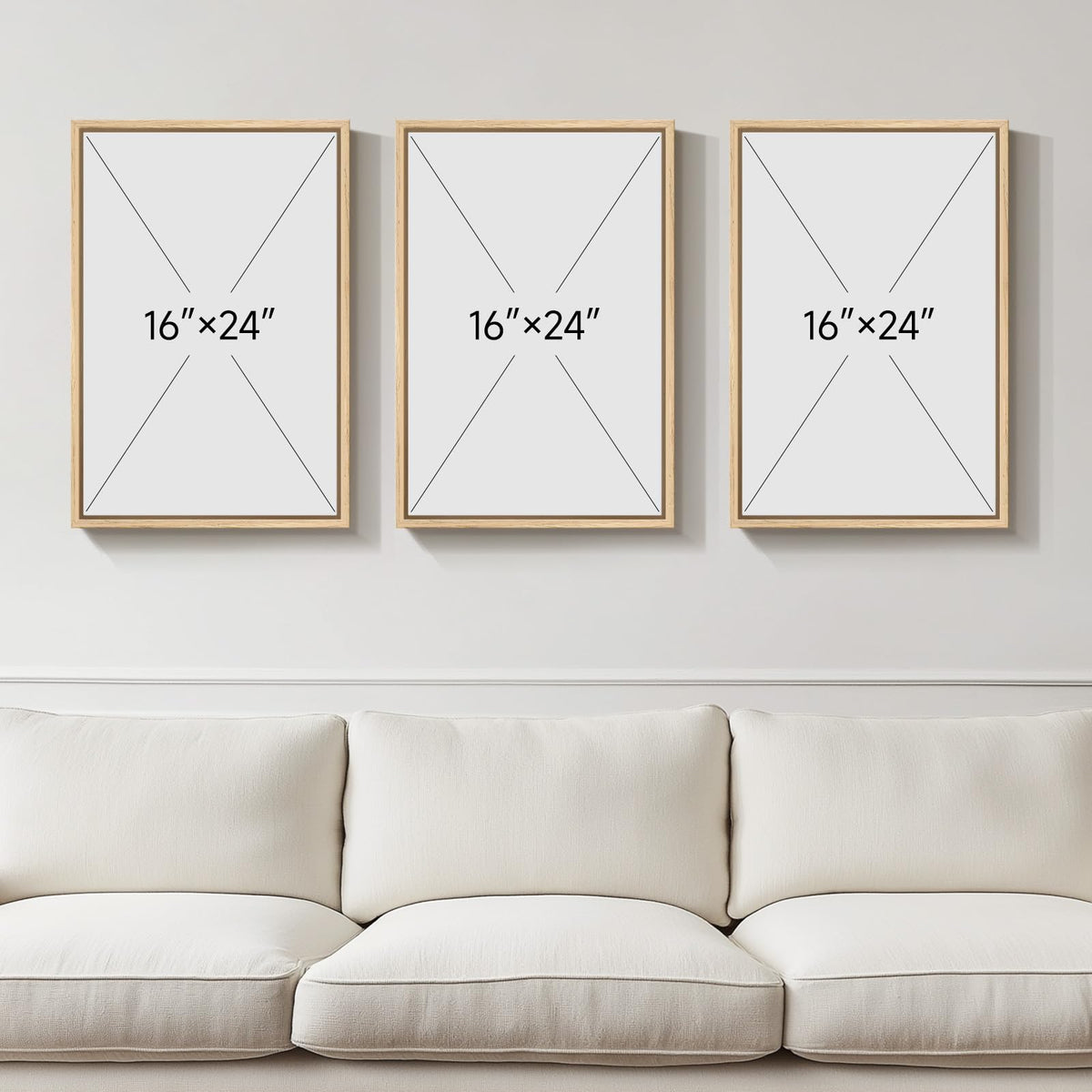 Framed Christian Wall Art Set of 3, Jesus Leaves the 99 Sheep Framed Canvas Prints, Neutral Beige Minimalist Scripture Artwork for Living Room Bedroom Prayer Room Office, 16x24 Inch