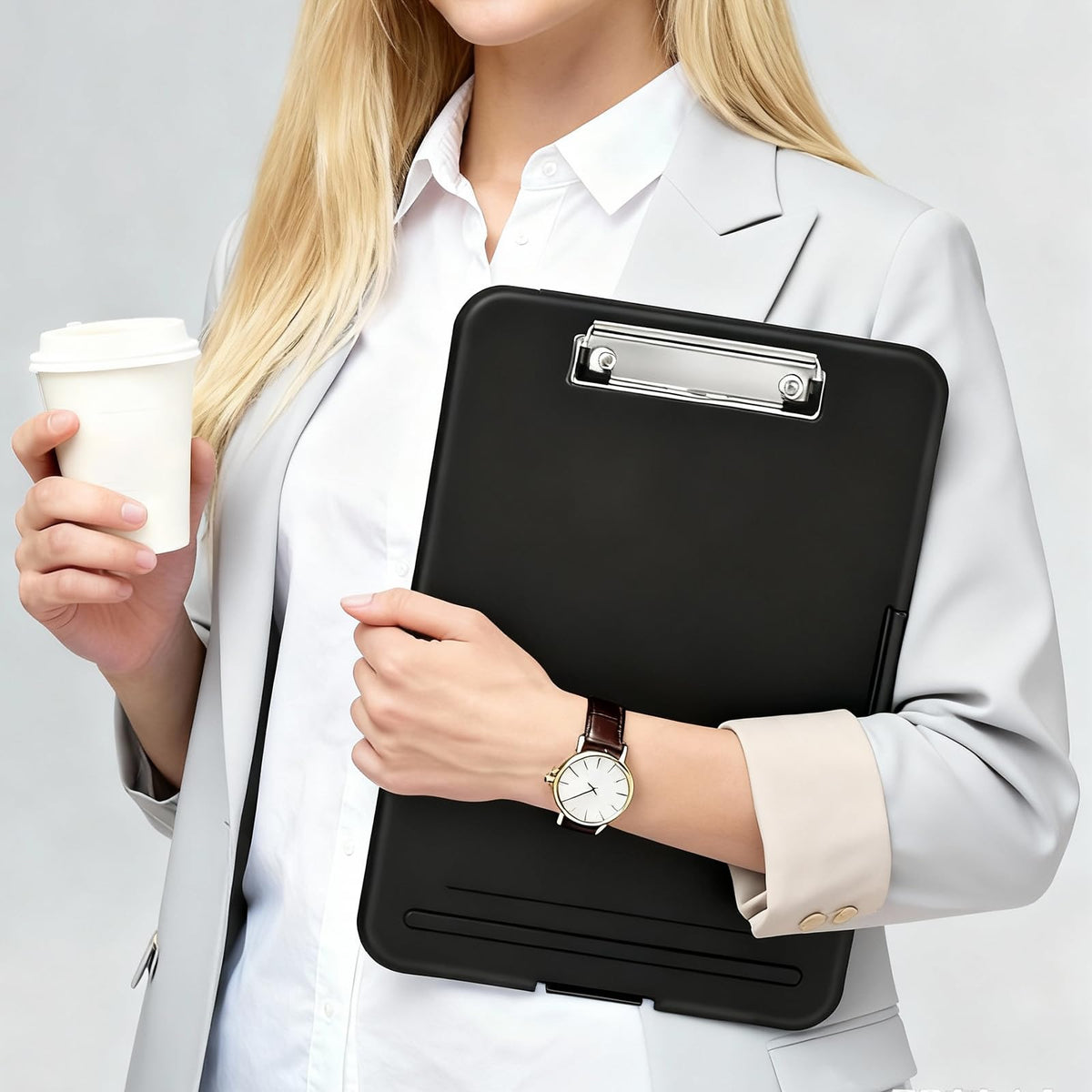 7 Pack Clipboard with Storage, High Capacity Storage Clipboard 8.5 x 11 with Pen Holder, Letter / A4 Size, Inner Plastic Folder Attached for Teacher Office Home, Size 13.4 x 9.4 x 0.9 in, Black