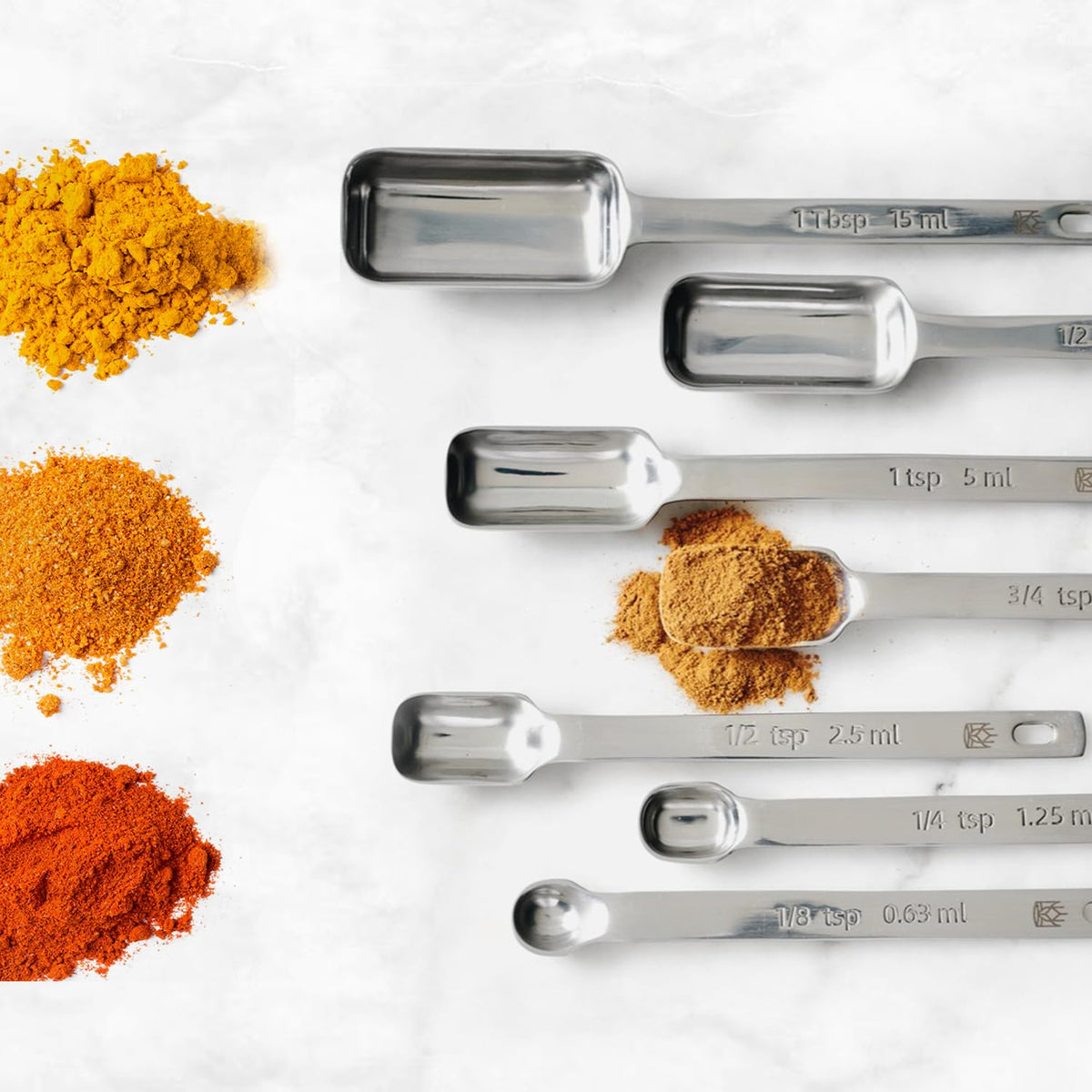 King Arthur Baking Company Spice Measuring Spoons, 18/8 Stainless Steel, 7-Piece Set, Precision Measures, For Baking And Cooking