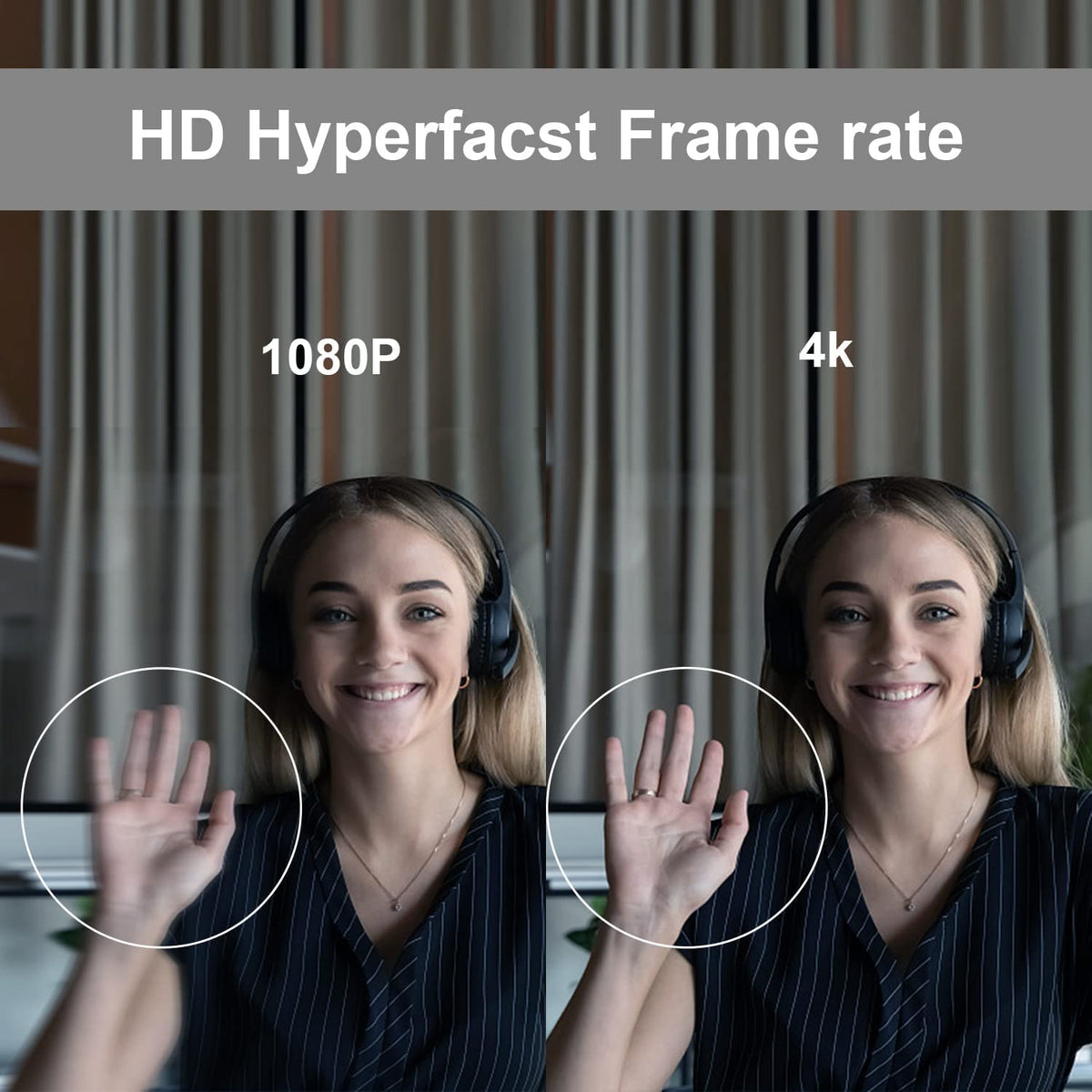 4K Webcam Conference Call TV Room Web Camera with Dual Microphones &Speaker, | All-in-One USB Video Camera, 116° Wide Angle, AI Auto Framing | Compatible with Zoom, OBS
