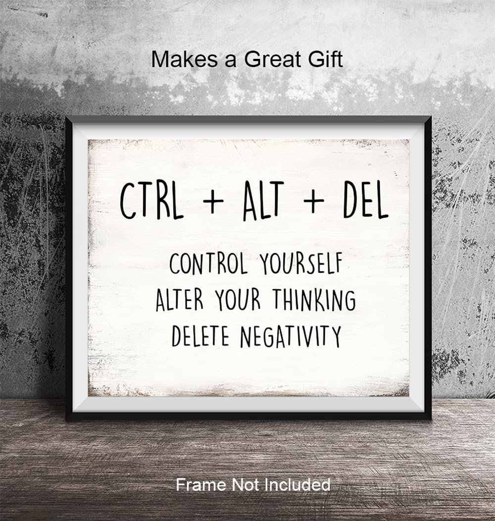 Inspirational Motivational Wall Art & Decor - Entrepreneur Positive Quotes Poster Prints 8x10 - Home Office - Classroom Decor - Success Sayings - Encouragement Gifts for Men, Women - Encouraging Motto
