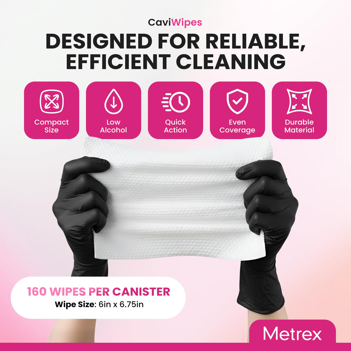 Metrex CaviWipes Disinfecting Towelettes – Durable Non-Woven Disinfecting Wipes for Hard, Non-Porous Surfaces in Healthcare & Laboratory Settings, Pre-Saturated with CaviCide – 160 Wipes (Pack of 1)