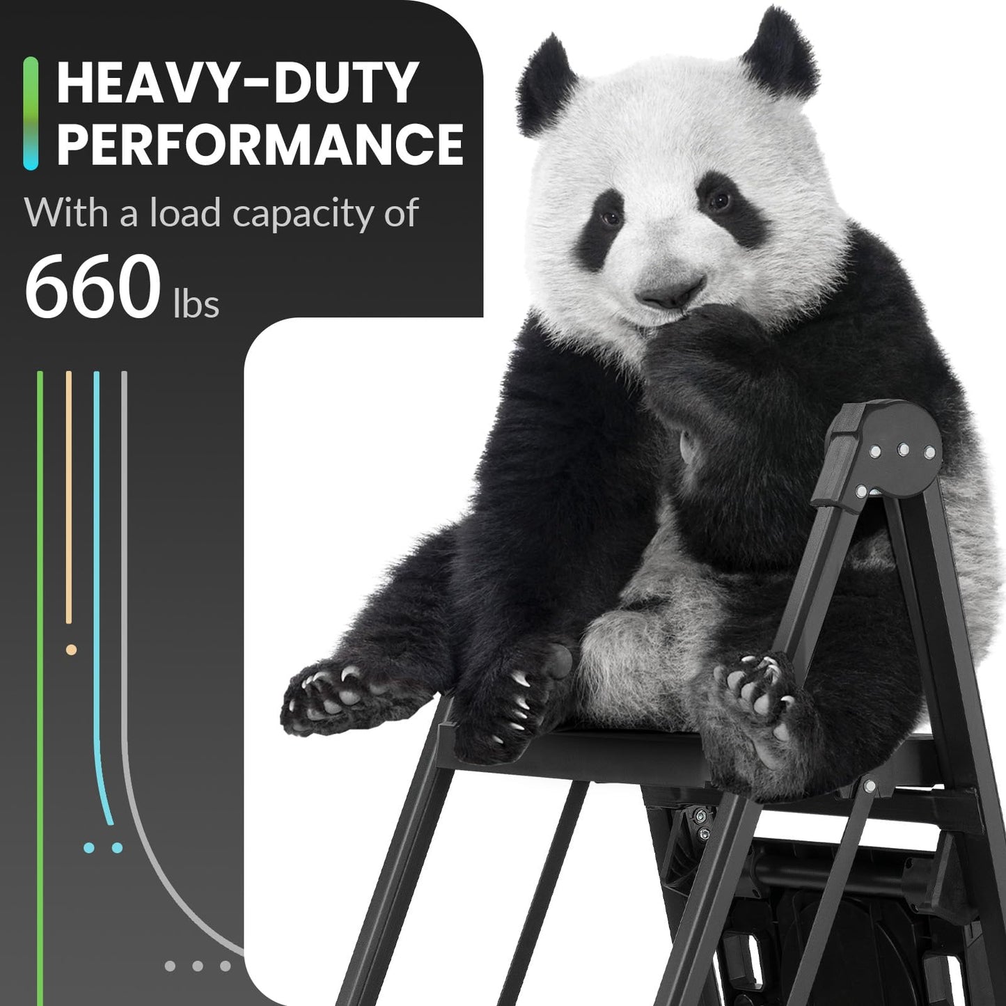 XinSunho 4 Step Ladder, Foldable Handrail & Tool Tray Stool Ladders with Anti-Slip Wide Pedal, 660 lbs Sturdy Steel Ladder for Home Kitchen and Outdoor