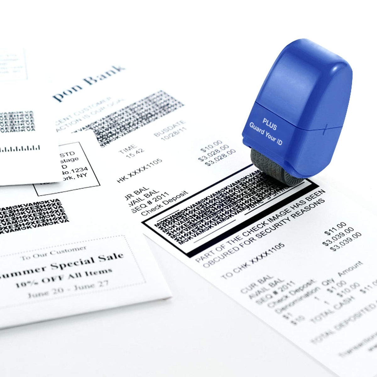 Guard Your ID Identity Protection Stamp Roller, Deluxe Multi-Color 4-Pack