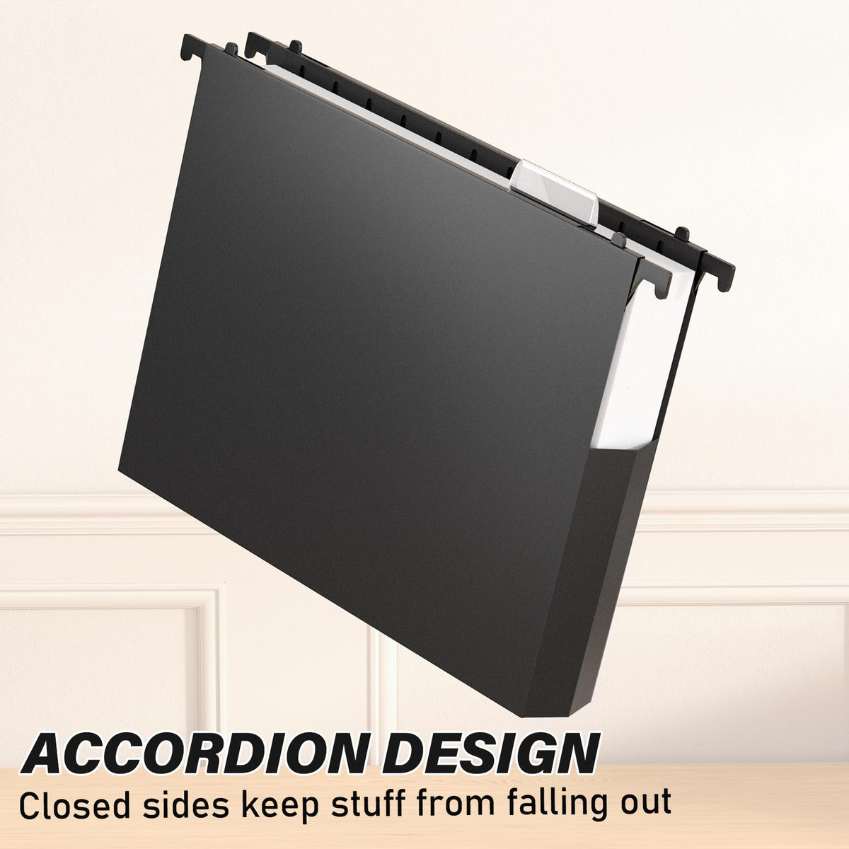 Plastic Hanging File Folders Letter Size,Heavy Duty 2" Expandable File Folder with Tabs,12 Pack Reinforced Expanding Hanging Folder,File Cabinet Folder,Extra Capacity Hanging Organizer for Home Office