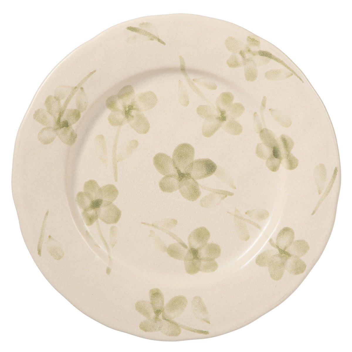Bloomhouse - 2 Time Oprah's Favorite Things - Made in Portugal Hand Painted 10.8 Inch Dinner Plates Set of 4 - Porto Petals Floral Dish Set - Green Orchid