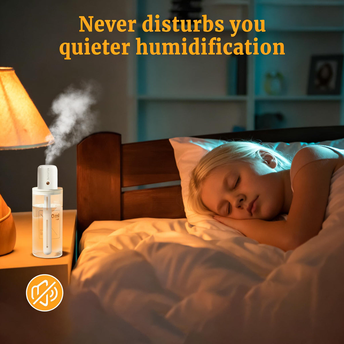 Saizeriya Mini Humidifier, Portable Humidifiers for Travel, White Small Personal Mist Maker with USB Use Quiet Air Diffuser with Adjustable Length for Car Bedroom Office Use