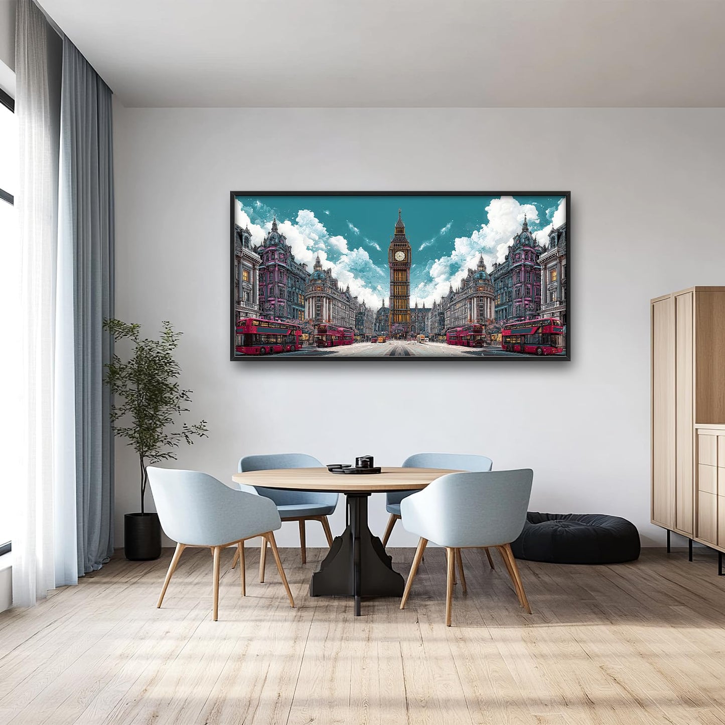 Large Wall Art For Living Room London Big Ben Canvas Wall Decor England Cityscape Pictures Paintings Prints Big Artwork Framed Modern Decorations For Office Bedroom Bathroom Gifts 60" x 30"