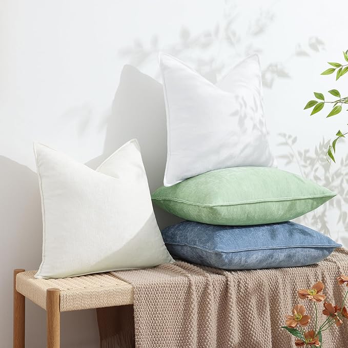 decorUhome Summer Couch Euro Sham Throw Pillow Covers 22x22 Set of 2,
