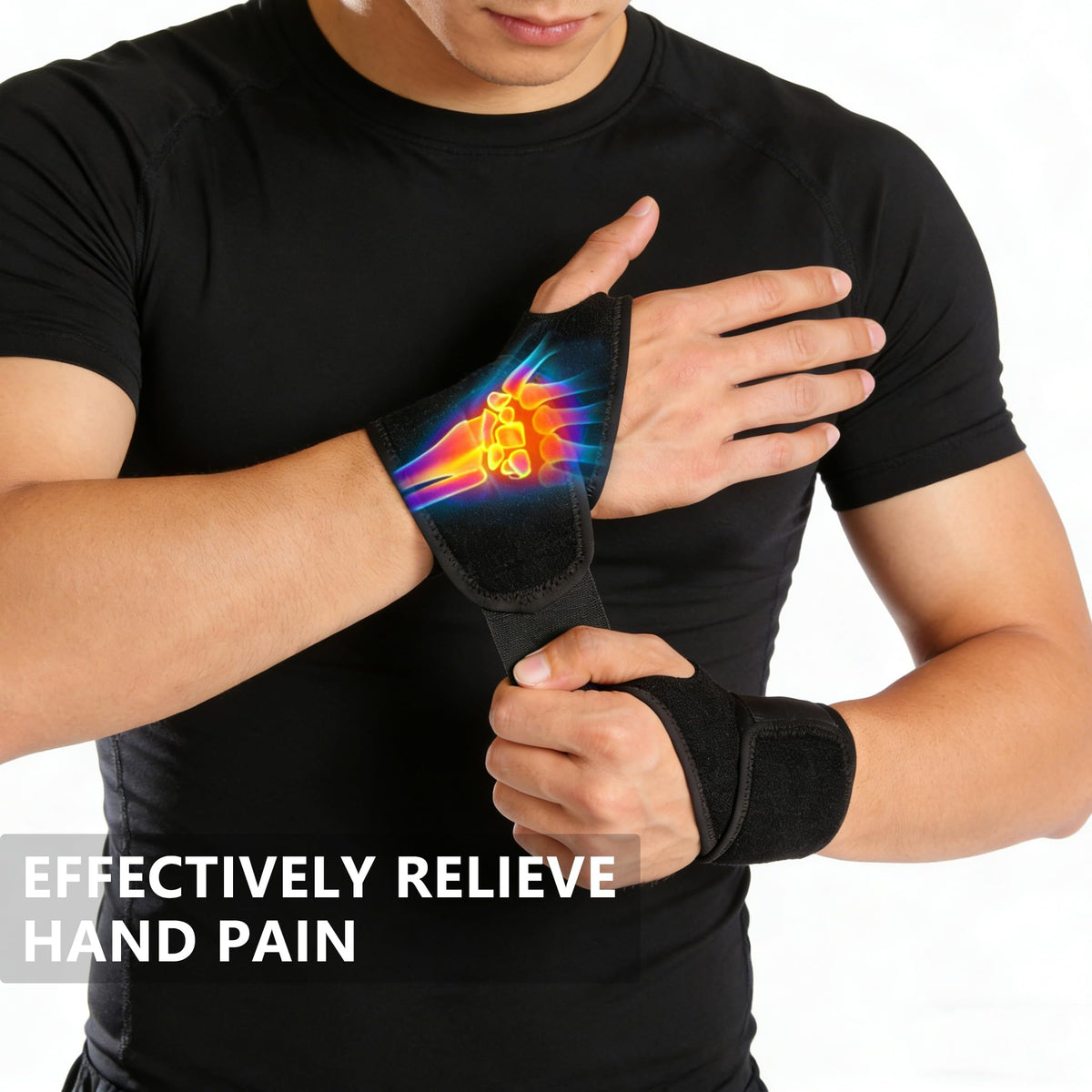 Ovyuzhen Wrist Support Brace Sports Exercise Training Hand Protector Neoprene Wrist Wraps with Thumb Loops -Suitable for Both Right and Left Hands