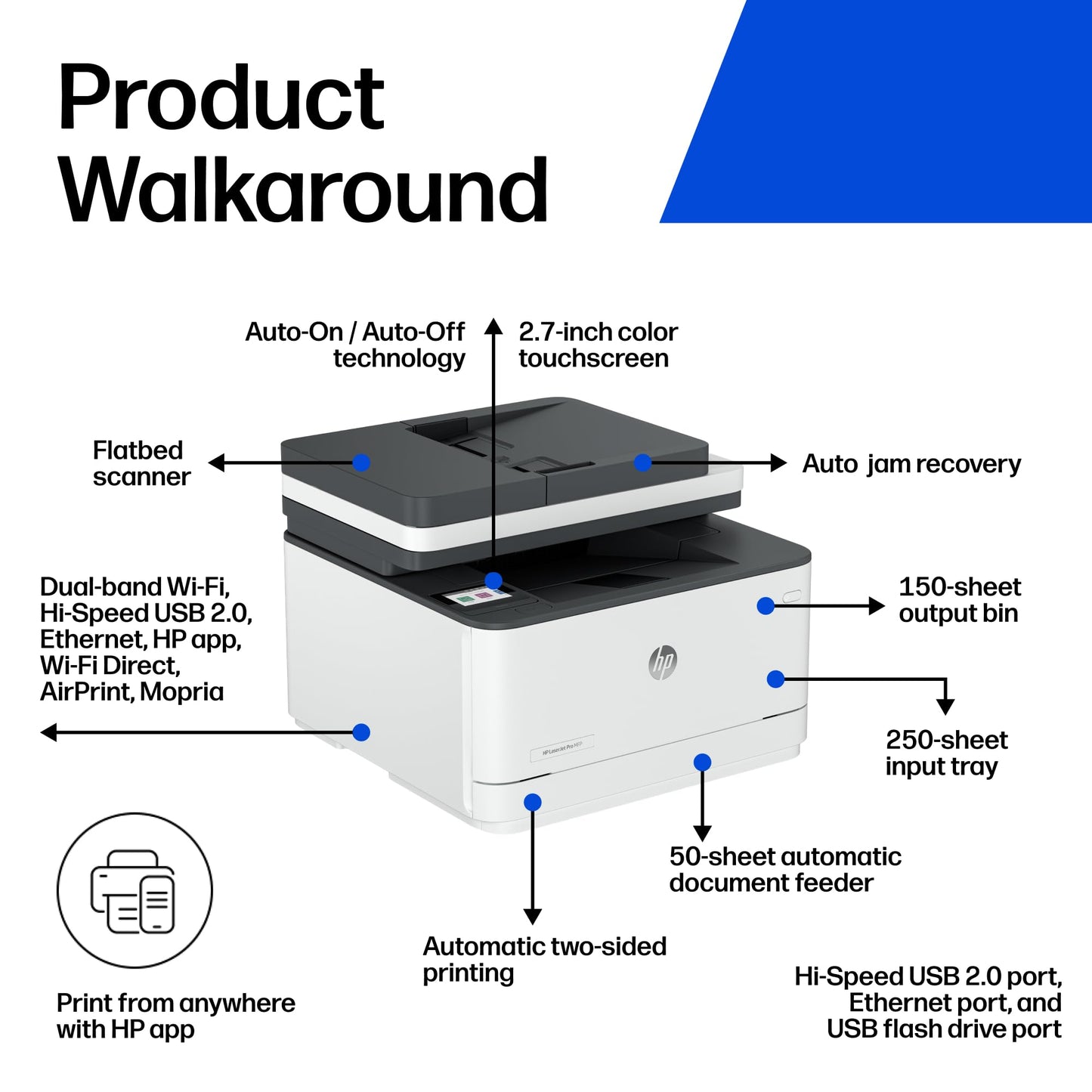 HP LaserJet Pro MFP 3101sdw Wireless All-in-One Laser Printer, Office Printer, Duplex, Best-for-Small Teams (9D2X4F)