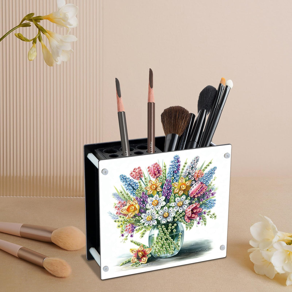 Tontut DIY Diamond Painting Kit，Vase Special Shape diamond painting pen holder, Acrylic Daily Office Desktop Decoration Storage Item