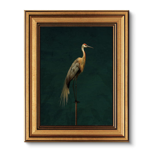 VIYYIEA Vintage Gold Framed Wall Art for Living Room, Crane Canvas Wall Art, Animals Painting Picture, Vintage Room Decor Aesthetic Friends or Family Bathroom Office- 8L x 10W