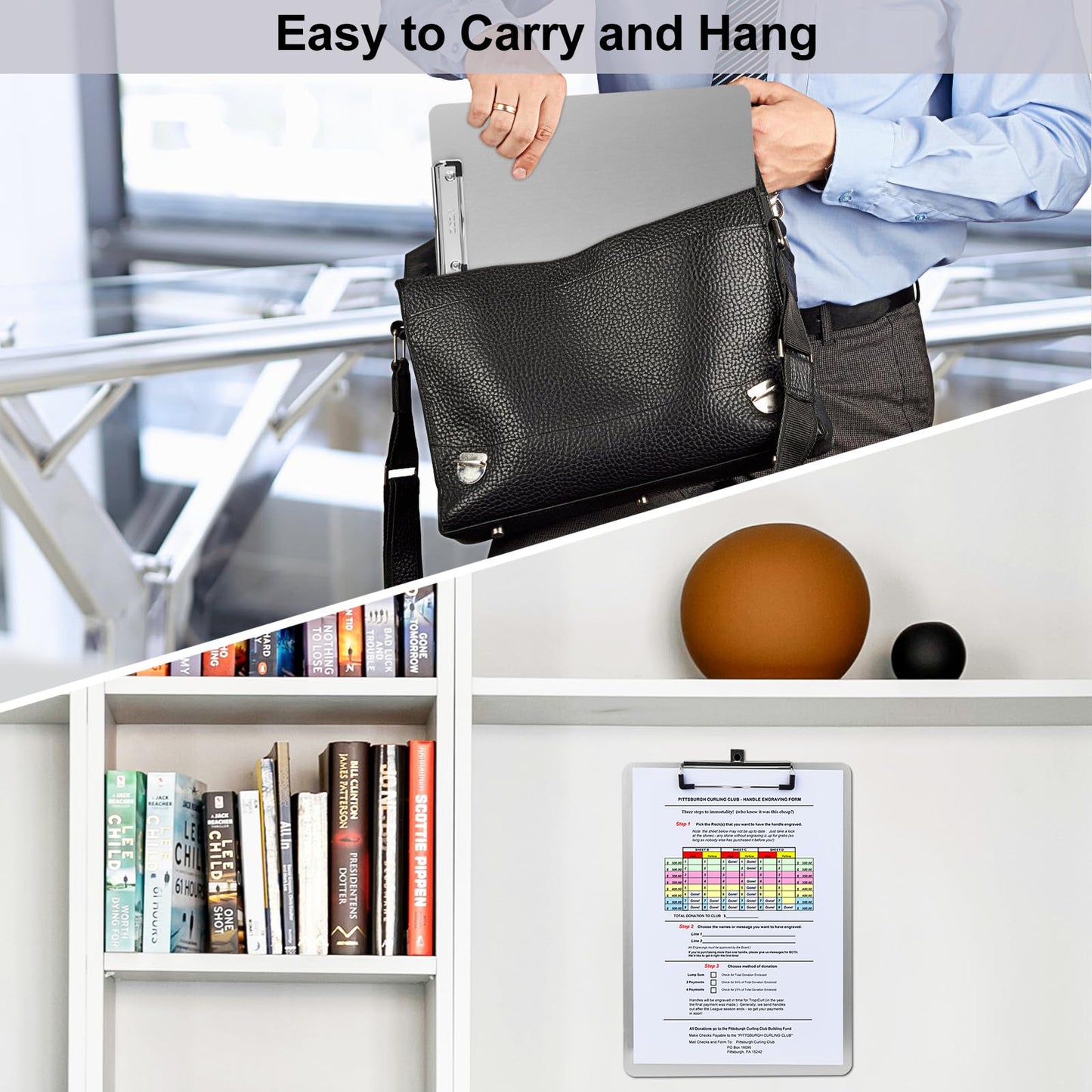 ZCZN Metal Clipboards, 10 Pack Heavy Duty Aluminum Clipboards 12 x 9 Inches, A4 Letter Sizer Document Holder with Low Profile Clip, Suitable for School, Office, Jobsite or Medical Staff, Silver