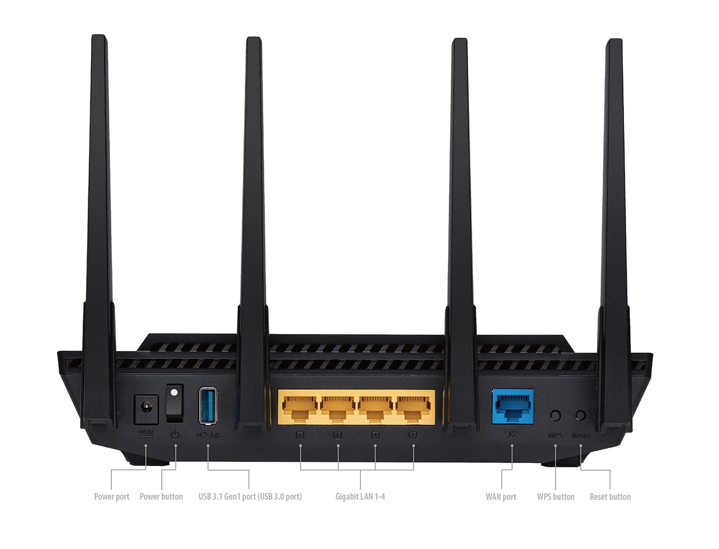 ASUS RT-AX3000 Ultra-Fast Dual Band Gigabit Wireless Router - Next Gen WiFi 6, Adaptive QoS, and AiProtection by Trend Micro | 1x WAN, 4X 1G LAN, 1x USB 3.0 - AiMesh Compatible