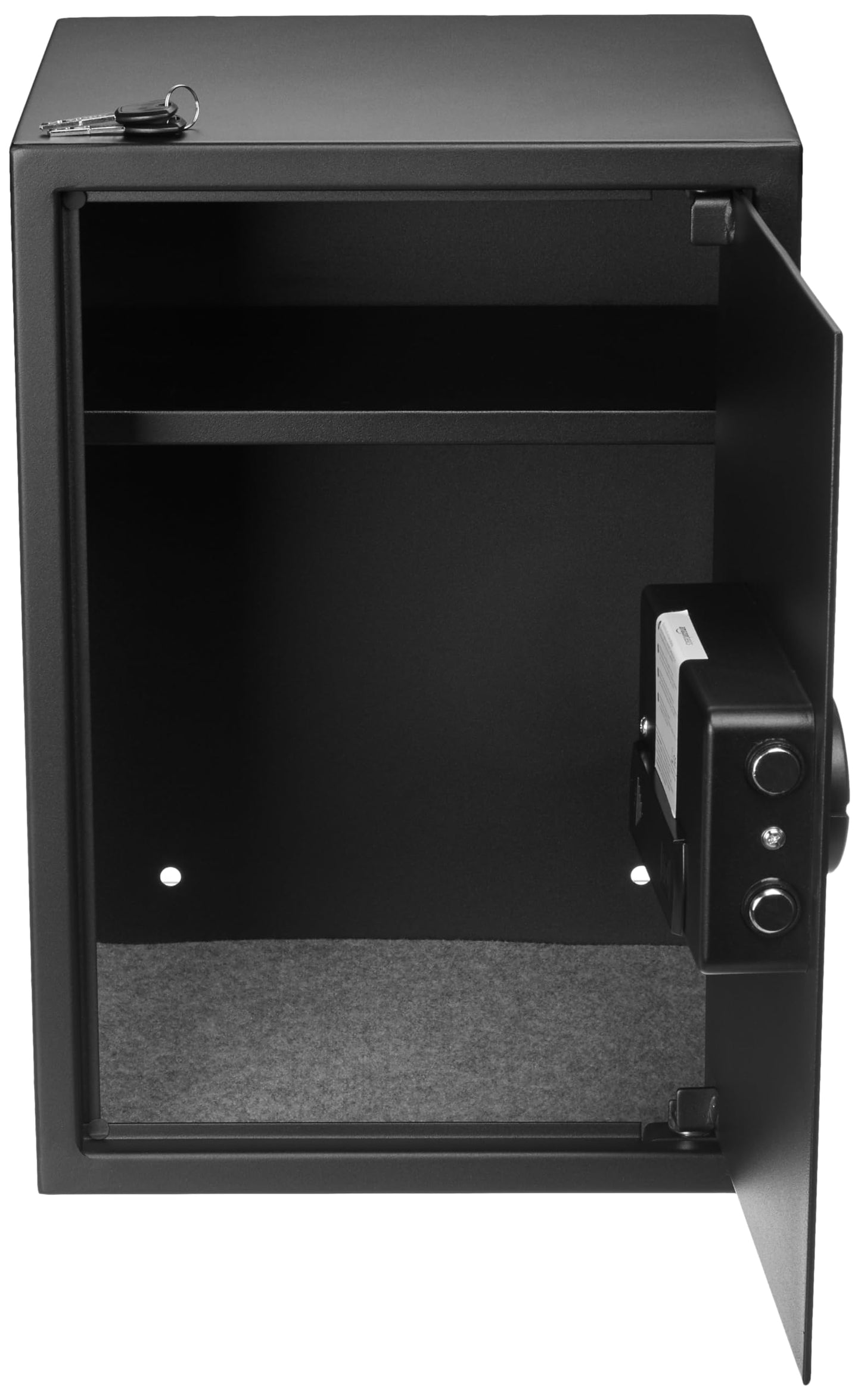 Amazon Basics Steel Home Security Safe Box with Electronic Keypad Lock for Documents, Jewelry, Valuables, 1.8 Cubic Feet, Black, 13.8"W x 13"D x 19.7"H