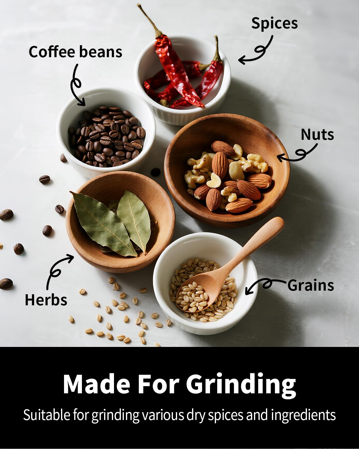 SHARDOR Electric Blade Coffee Grinder, Timed Grind Control Rotary Knob, All-stainless steel shell,Adjustable,for Coffee Beans, Spices & Herbs, with 1 Removable Stainless Steel Bowl,Sliver