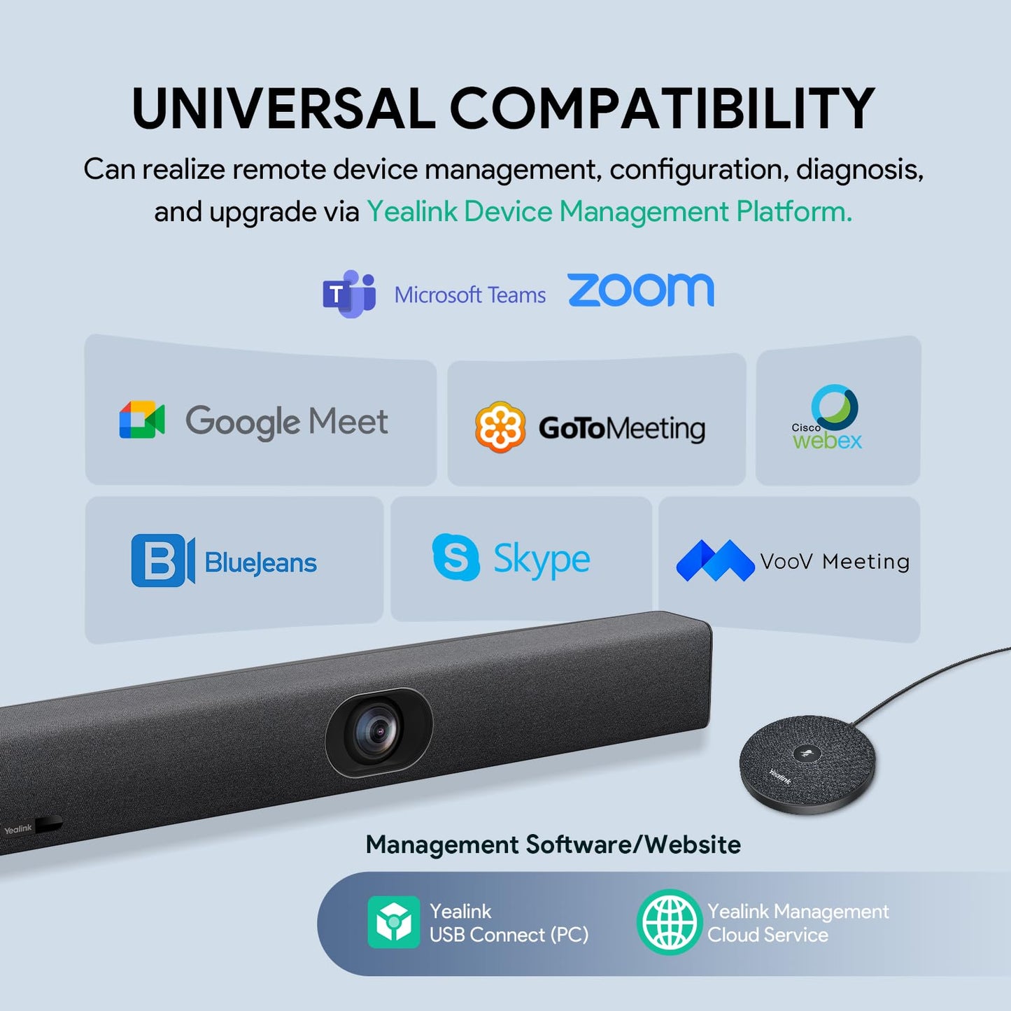 Yealink UVC40 E2 and Expansion Mic (VCM35) HD Video and Audio Conferencing System Bundle for Small to Medium Meeting Room, Ultra HD 4K, 8 Microphone Arrays, AI Auto Framing, Full-Duplex