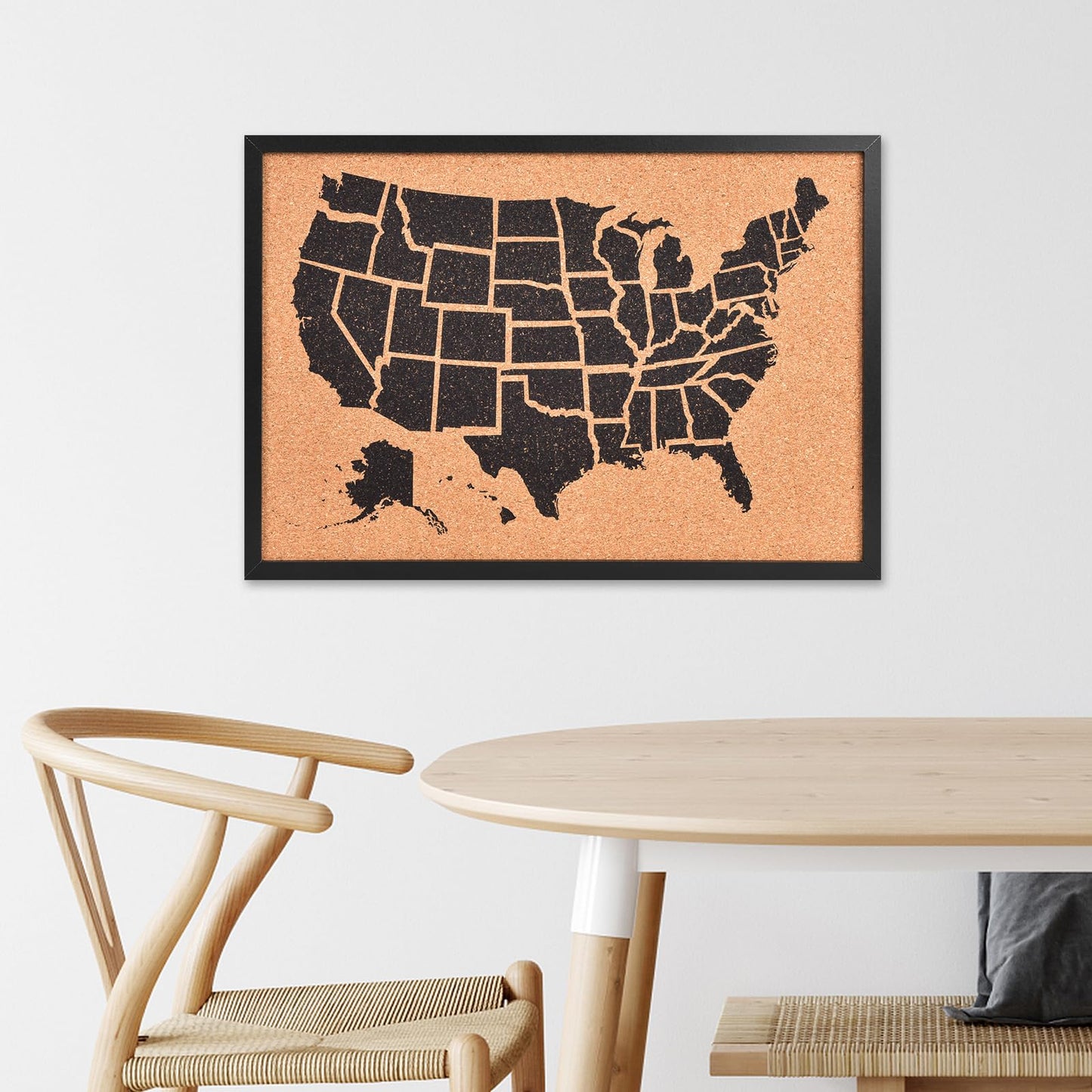 Aitakatta Cork Board United States MAP, USA Travel Tracker Map Bulletin Board, 30x20 Inches Pin Board, Classroom Geography & Home Decor, Corkboard with Push Pins(BK-US-MAP,5075,1p)