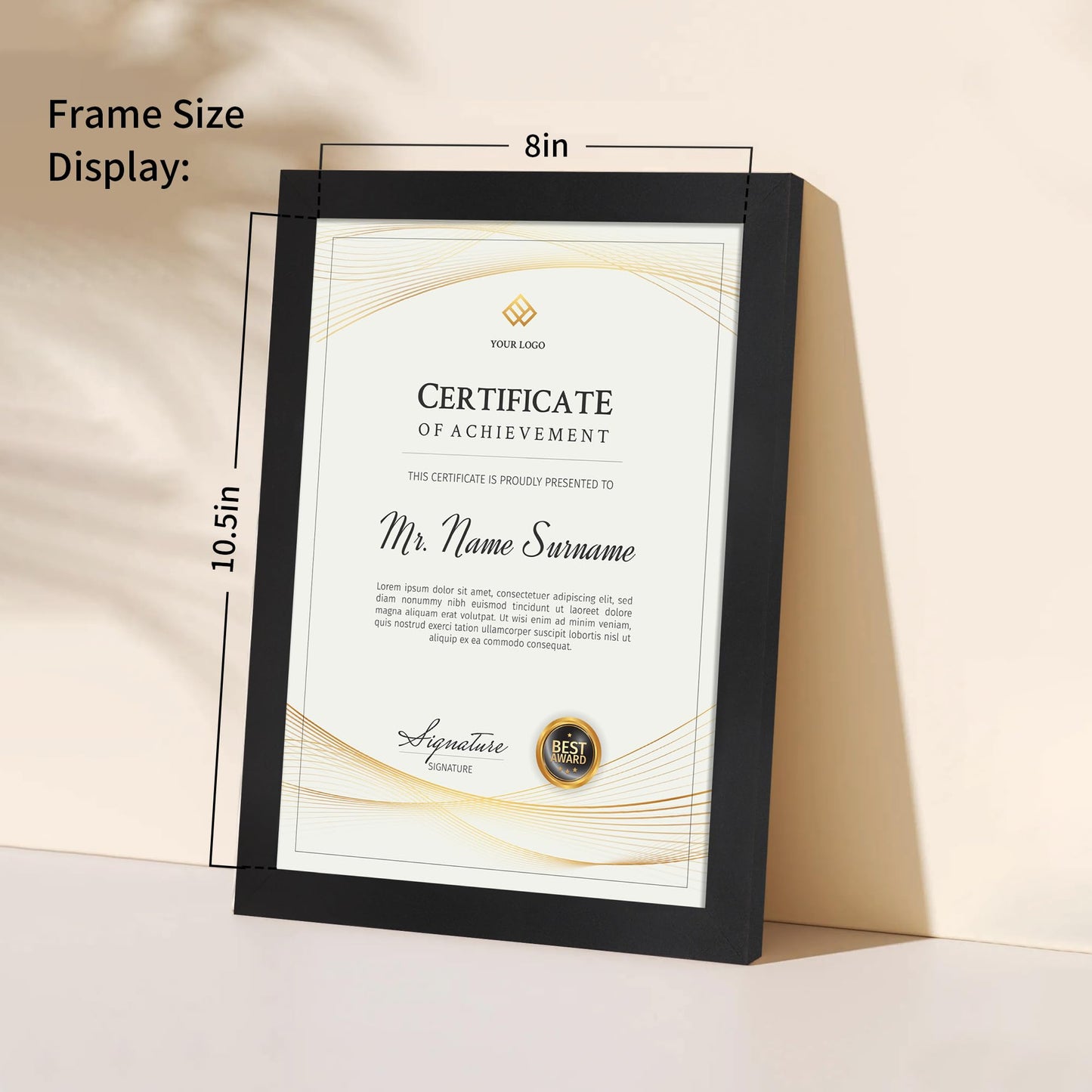 Flocey 8.5x11 Picture Frame set of 15, Multi Certificate 8.5 by 11 Picture Frames Bulk, Document Diploma Award Frame for Wall Hanging or Tabletop Display, Black