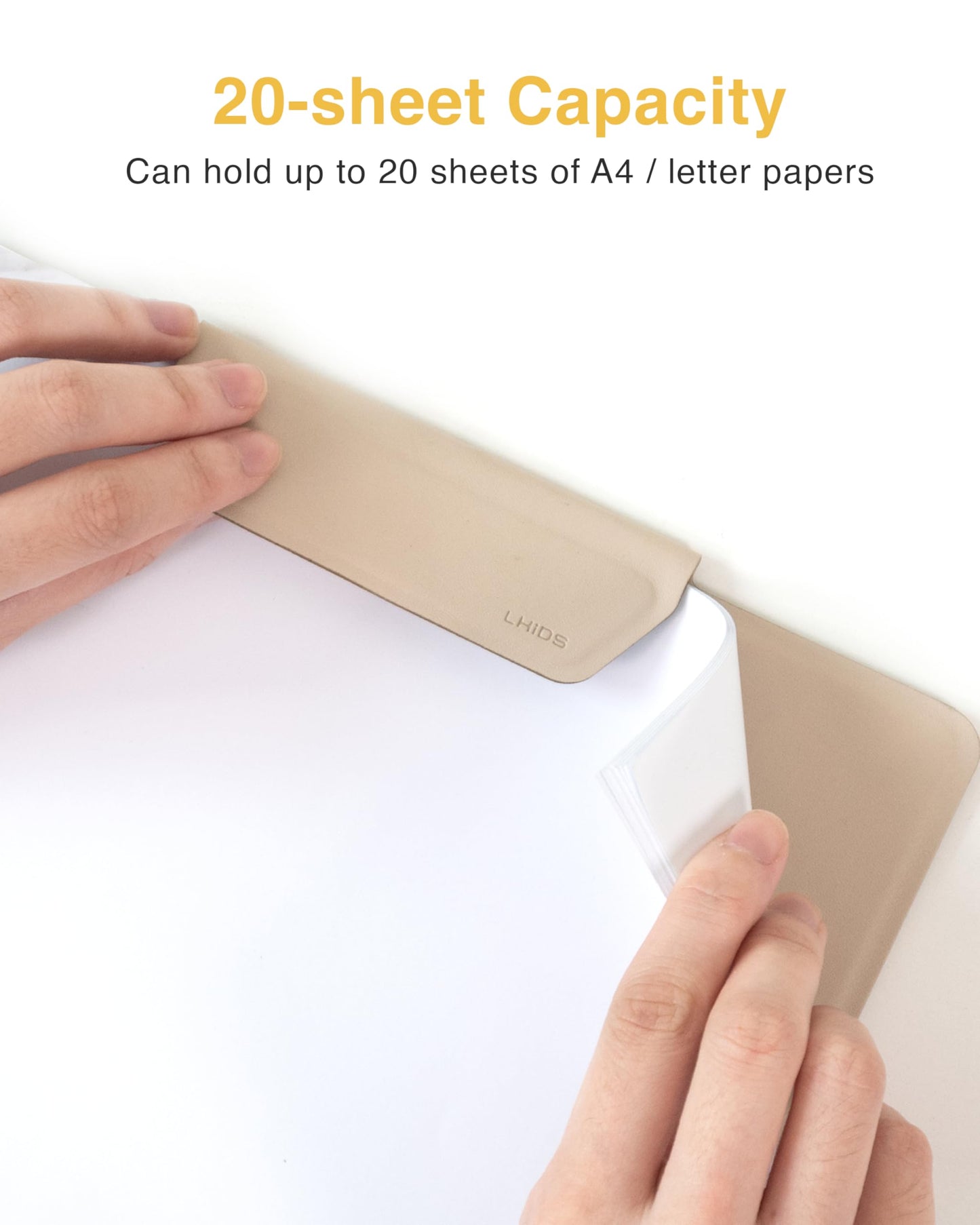 LHiDS Magnetic Clipboard – Slim Leather Writing Board with Detachable Pen Holder, Professional Magnetic Clipboards for Office, (A4 Letter Size, 9x12.5) (Apricot, A4 Letter)