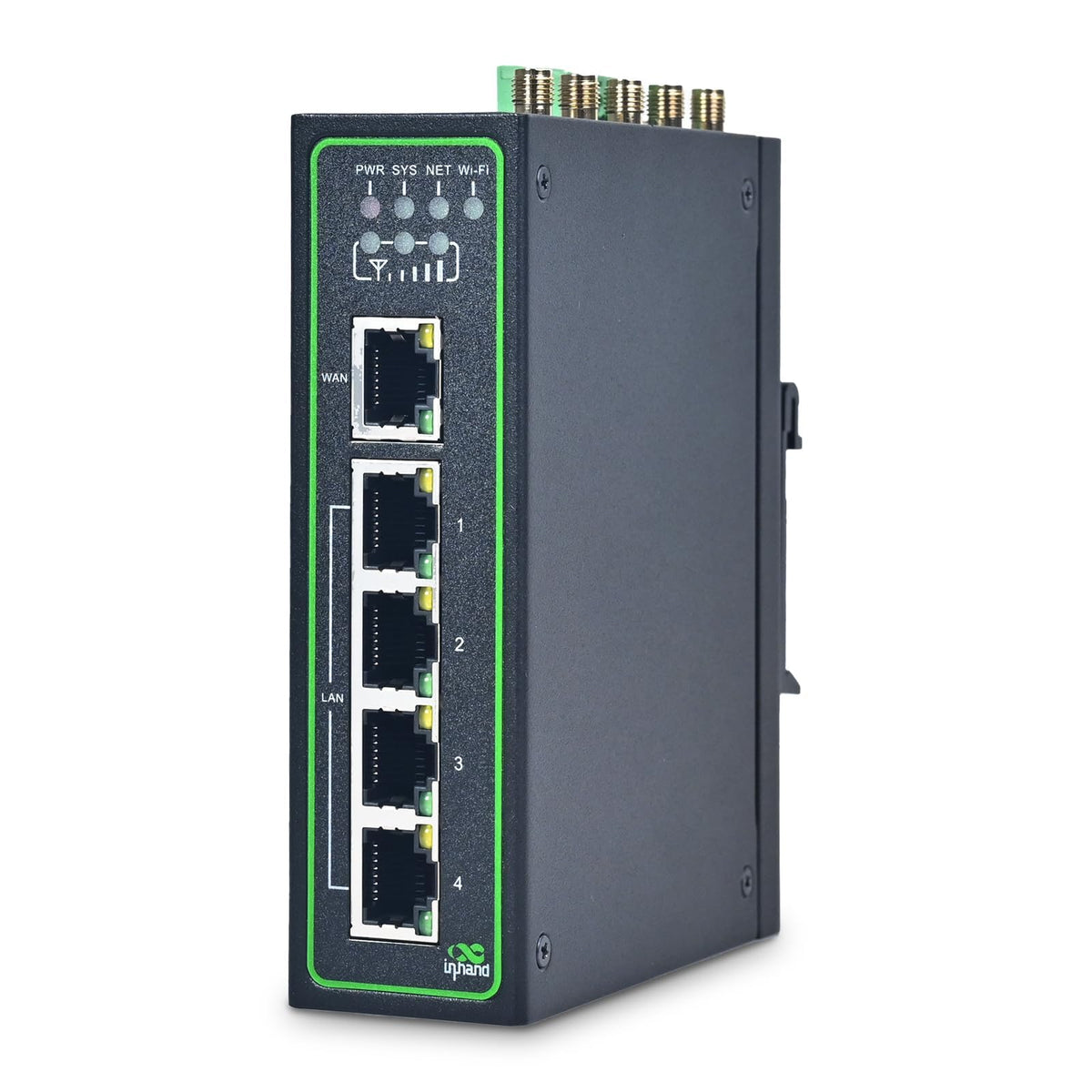 InHand Networks IR315, Industrial IoT 4G LTE VPN Router, 300Mbps Cellular + Wi-Fi, Dual SIM Slots,5 Ethernet Port, Din-Rail Mounted, Support AT&T, T-Mobile & Verizon (LTE CAT 6 & Serial Port & GNSS)