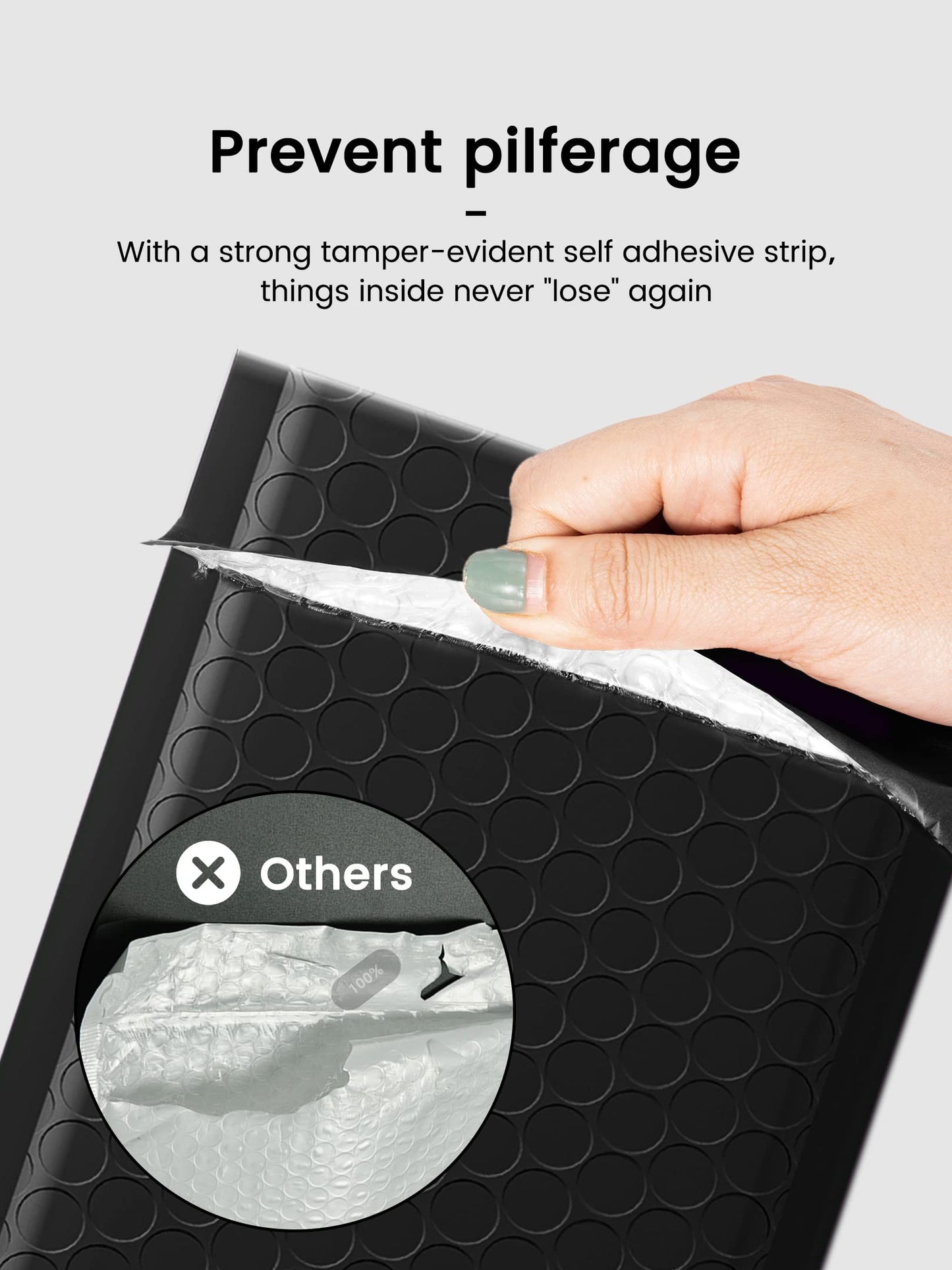GSSUSA Black Bubble Mailers 4x8 Inches 50 Pack, Usable Size 4X7" Bubble Envelopes for Small Business, Padded Envelope, Shipping Mailers, Packaging Bags, Mailing Envelopes, Shipping Supplies