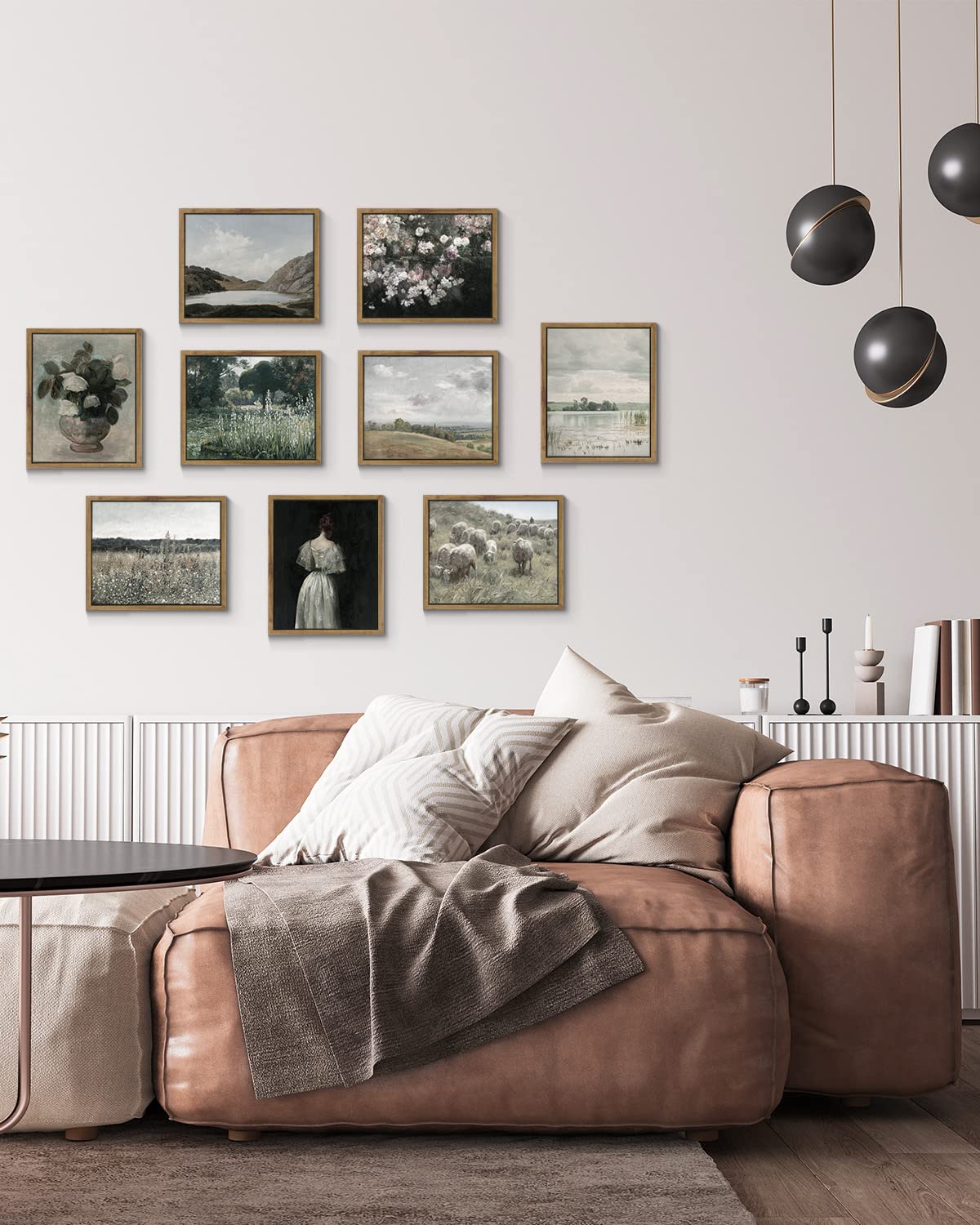 InSimSea Meadow with Flowers Painting Wall Art Prints, Framed, Canvas, Classical Scenery Eclectic Wall Decor For Home Office Living Room Bathroom (8x10in/20x25cm)