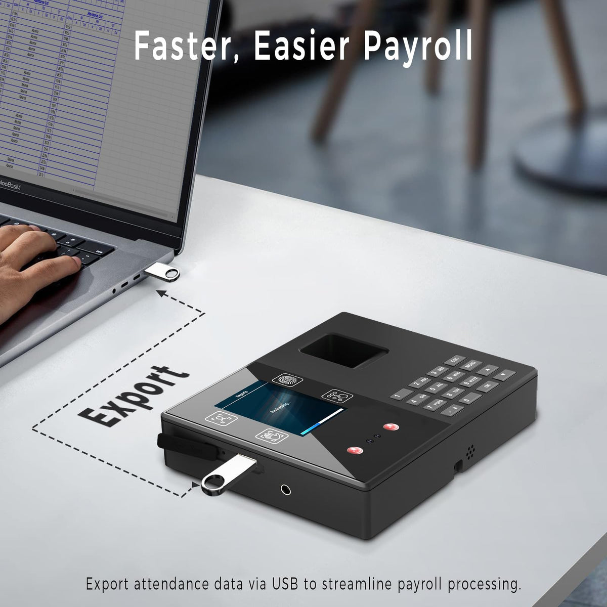 Time Clocks for Employees Small Business, Face + Fingerprint + Palm + PIN, Clock in and Out Machine for Employees, No Monthly Fee No Software Required