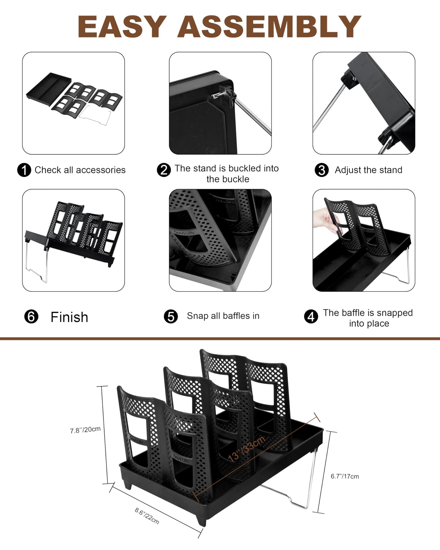 Coffee Cup Holder,Cup and Lid Dispenser with Stand,Disposable Cups Organizer,6 Slots,for Coffee Station,Bar,Office,Home,Restaurant,Breakroom,Countertop