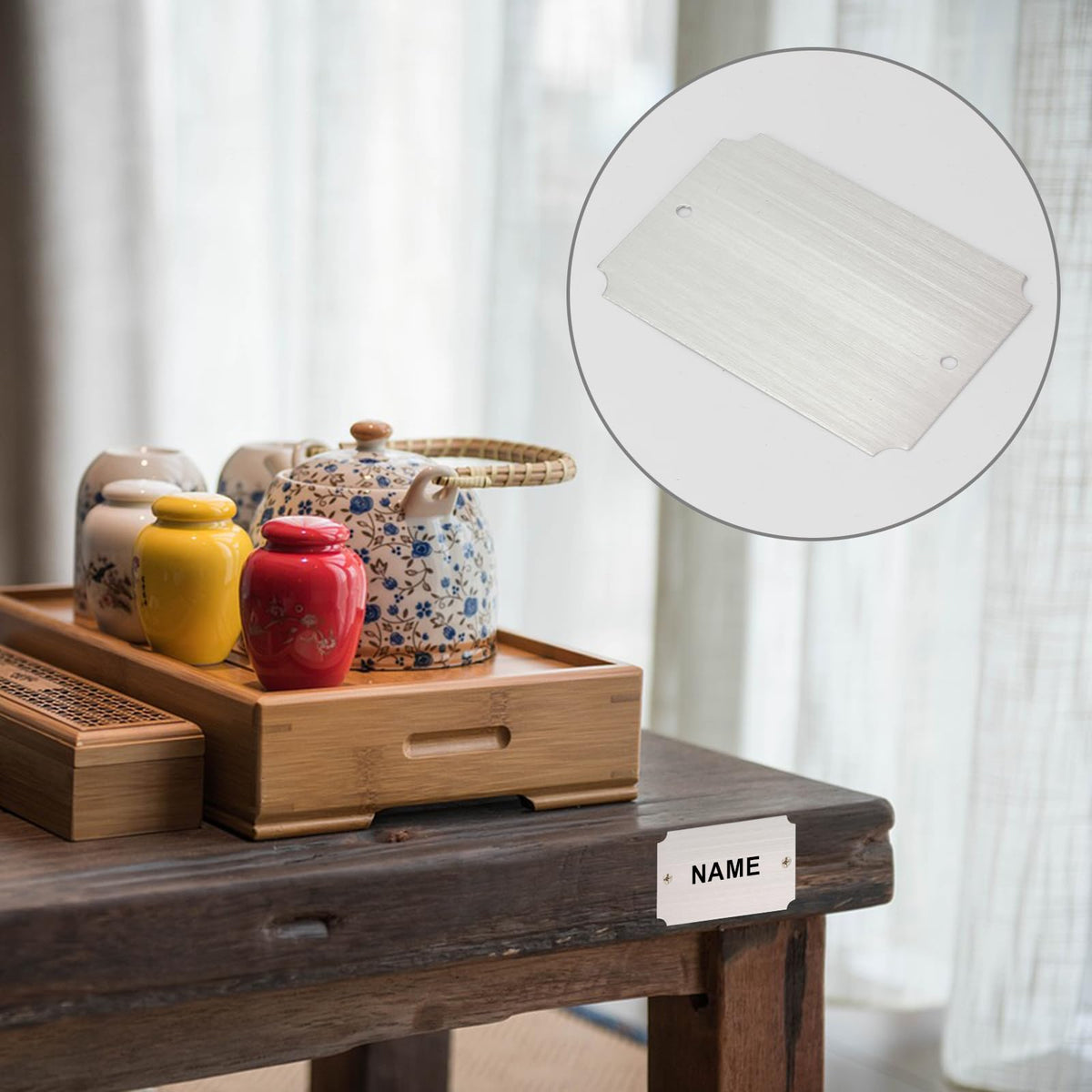20 Pcs Name Plates Laser Engraved, Plaques Personalized Engraved, Solid Metal Plate, Name Plate for Desk, Personalized Plaque Blank, Custom Name Tag, Laser Engraving Blanks (2'' X 3'') (Silver)