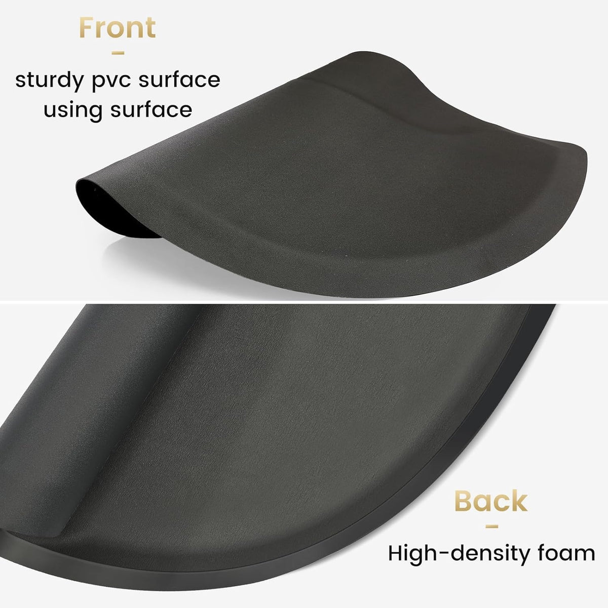 Salon Mat 3′x4′ Barber Shop Chair Mat Anti-Fatigue Salon Floor Mat - Black Semi Circle Salon mats for Hair Stylist - 1/2" Thick Comfort Salon Standing Mat