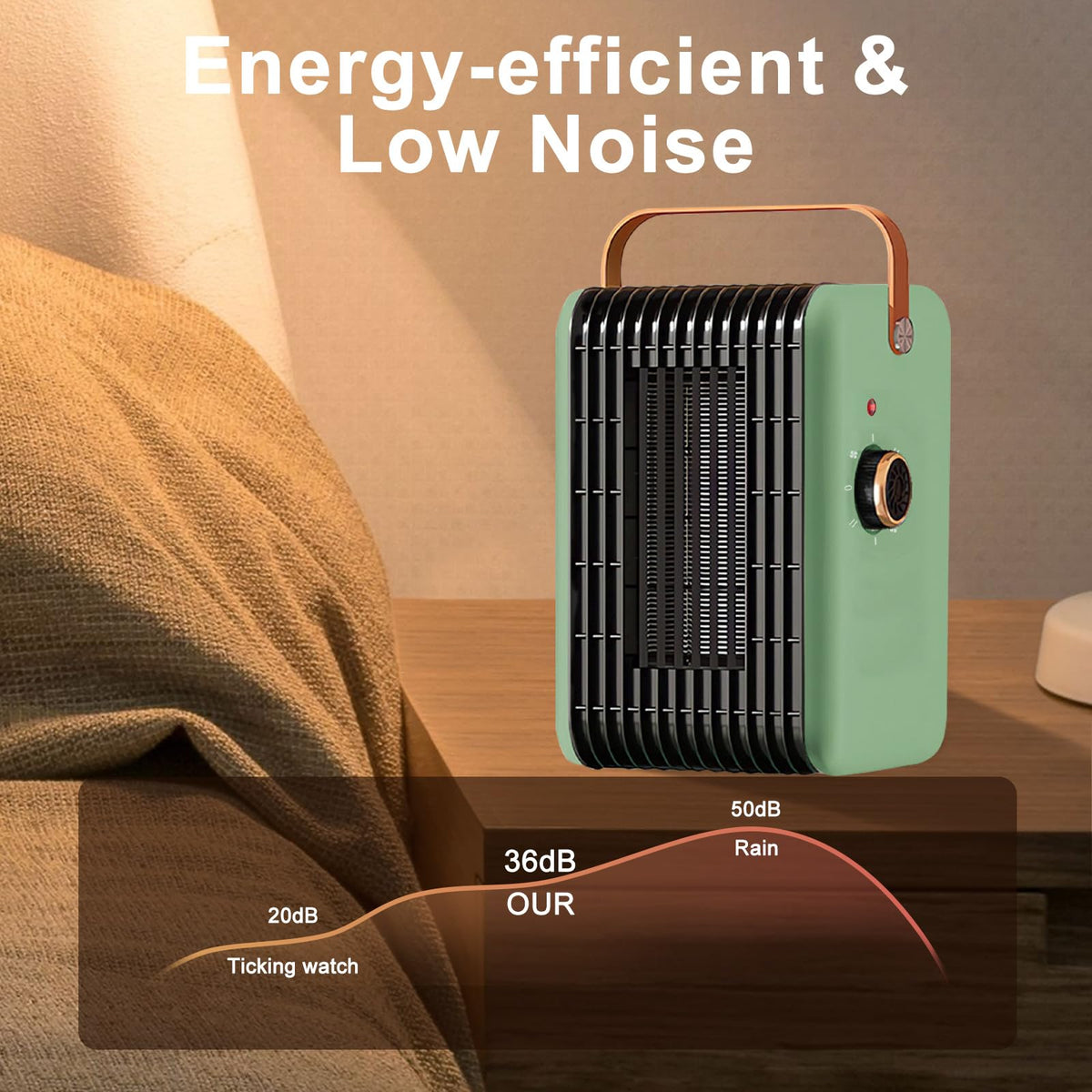 1500W Space Heater for Indoor Use PTC Portable Electric Heater 110V Fast Heating Room Small Heater Heating and Fan Modes for Desk Office Bedroom Bathroom