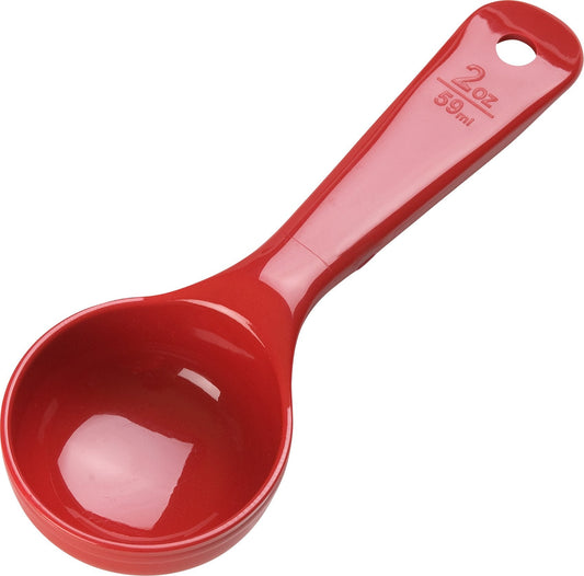 Carlisle FoodService Products Measure Miser Solid Measuring Spoon with Short Handle, 2 Ounces, Red, 1 Count (Pack of 1)