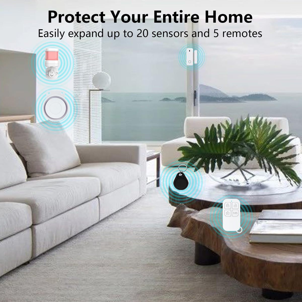Home Security System, Wireless WiFi Tuya Smart Home Alarm System, No Monthly Fee, for Kids and Pet Safety, Compatible with Alexa and Google, for Apartment House Office, Villa(11 Pieces)