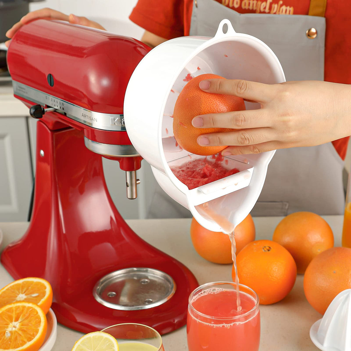 Juicer Attachment for KitchenAid Stand Mixer with 2 Size Reamer,Juicer for KitchenAid Stand Mixer Citrus Juice Attachment Accessories by InnoMoon
