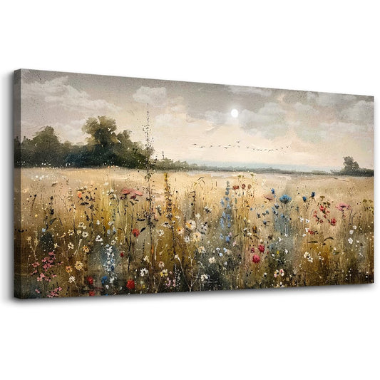 Wapluam Wall Decor For Living Room Canvas Prints Wall Art Bedroom Office Decoration Vintage Abstract Painting Rural Natural Landscape Pictures Artworks Ready To Hang Farmhouse Aesthetic Home Decor