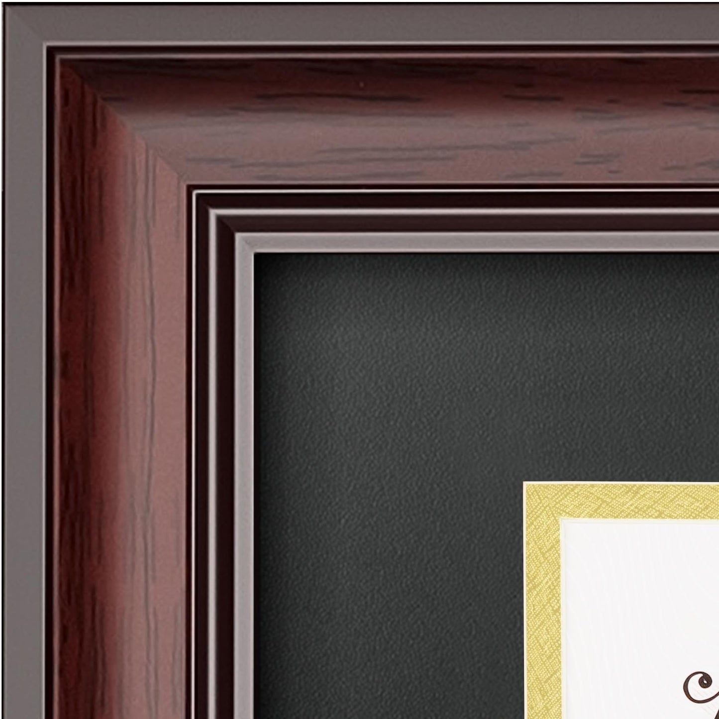 Yaetm 11x14 Diploma Frame, Certificate Frame with Tempered Glass, Display 8.5x11 Document with Black Over Gold Acid-free Mat or 11 x 14 without Mat, Wide Molding (Single, Mahogany)